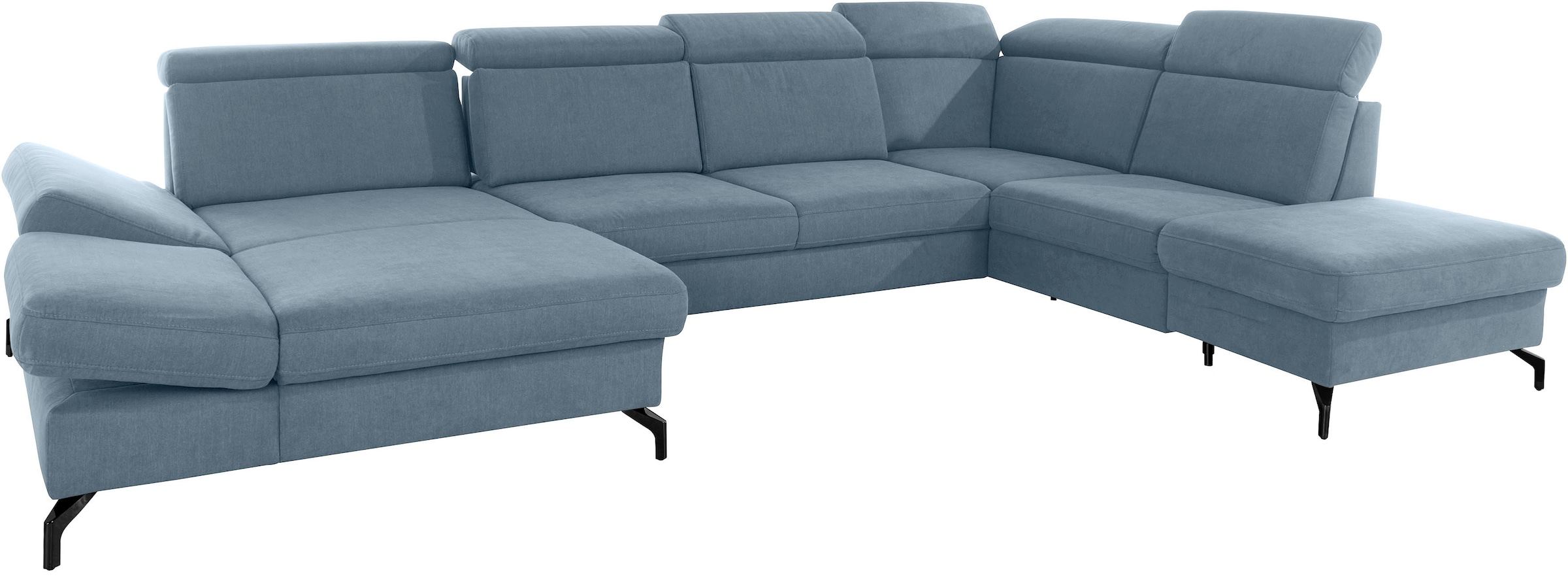 sit&more Wohnlandschaft »Brisbane U-Form«, Fußhöhe 12 cm, inklusive Sitztiefen-, Armteil- und Kopfteilverstellung
