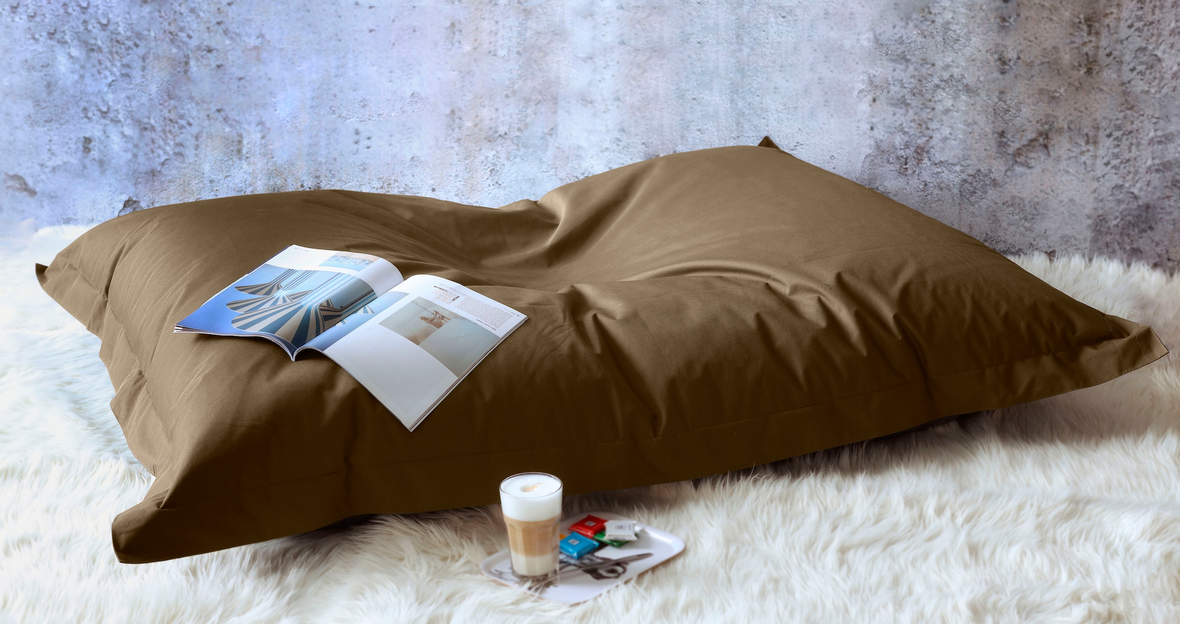 KINZLER Sitzsack »XXL Outdoorfähig« 1 Stk. tlg. Uni Farben, Outdoor geeignet, ideal im Wohnzimmer & Kinderzimmer khaki Bezug: 100% Polyester