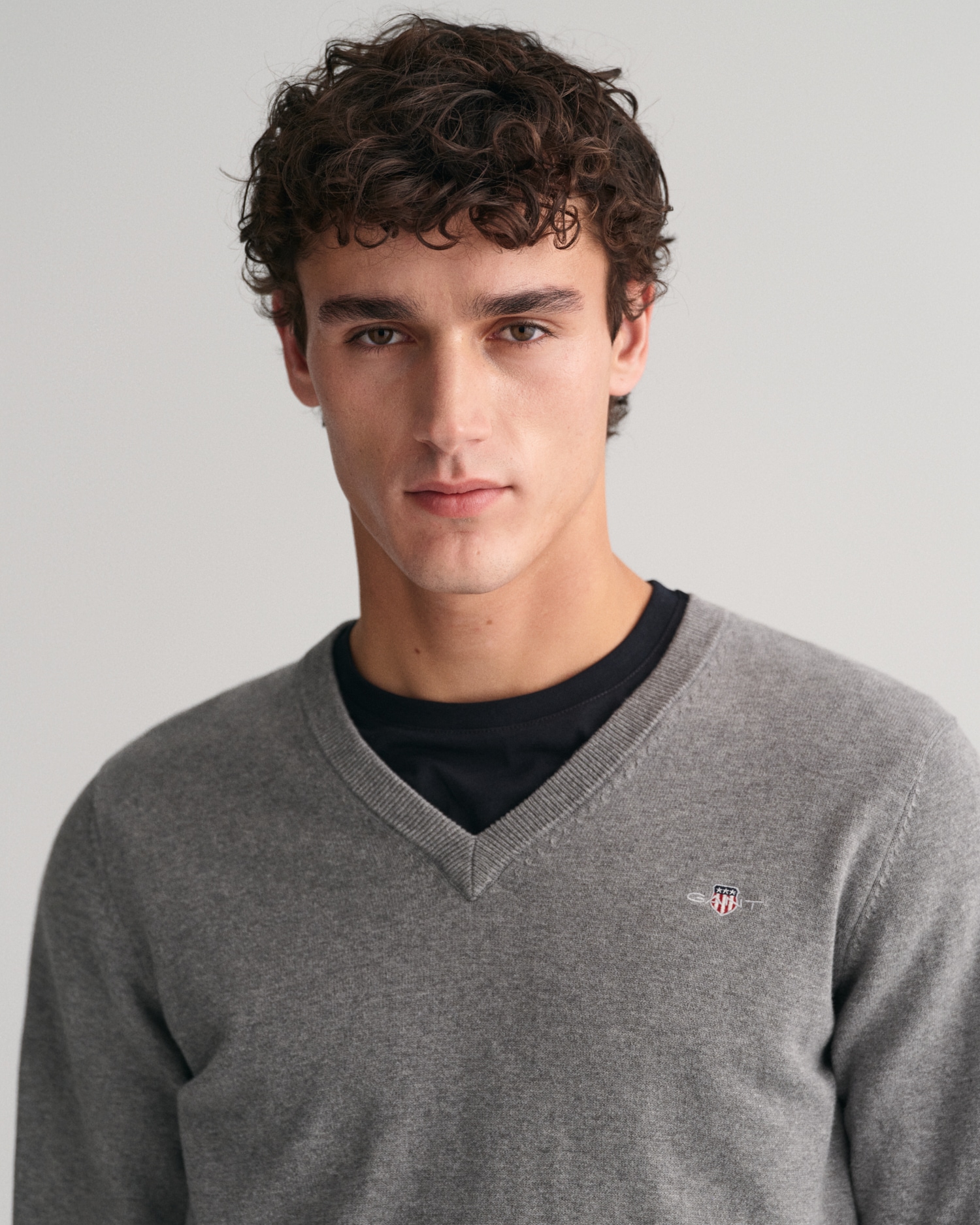 Gant V-Ausschnitt-Pullover »Classic Cotton V-Neck«, Premium Strickjersey aus weicher 100% Baumwolle, Übergangspullover