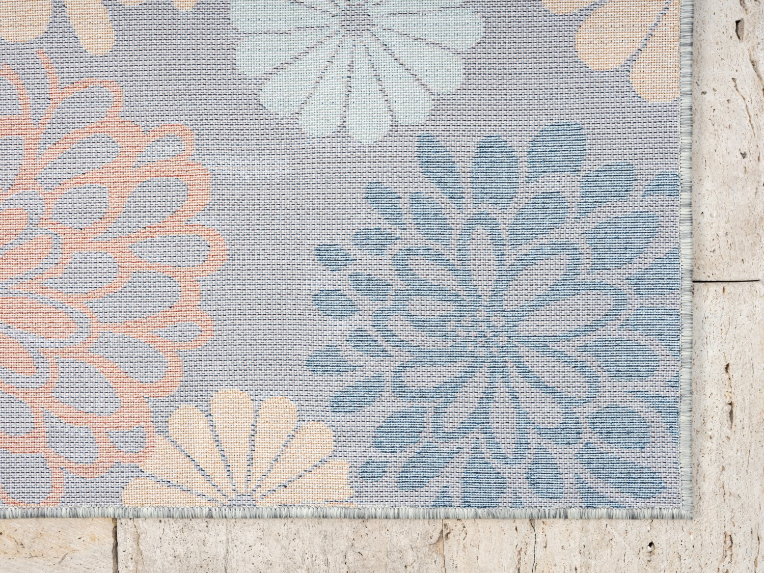 Myflair Möbel & Accessoires Teppich »Bloom Lagerräumung«, rechteckig, 8 mm Höhe, Blumen Motiv, Hoch-Tief Effekt, Outdoor geeignet, Balkon, Terrasse