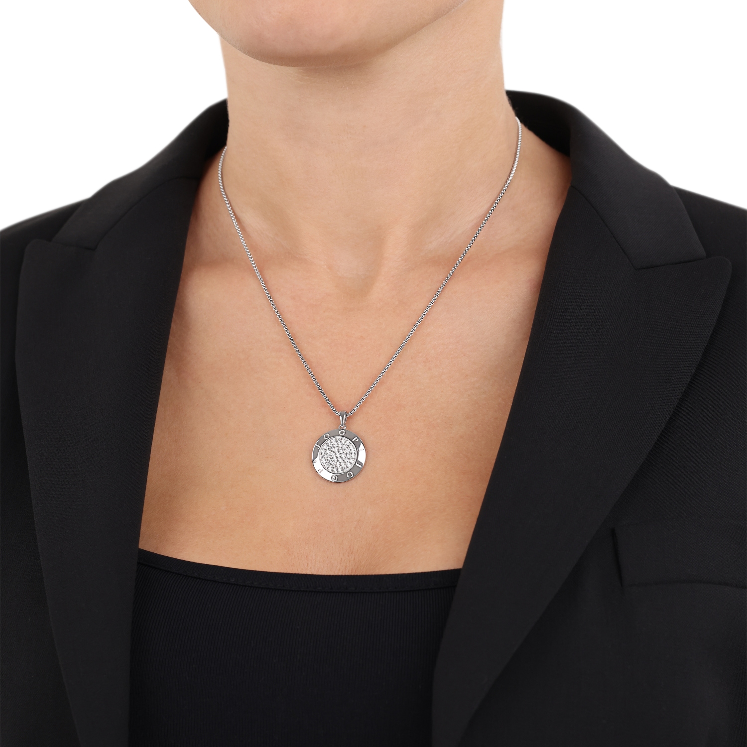 JOOP! Kette mit Anhänger »Kreis, 2039692«, mit Zirkonia (synth.)