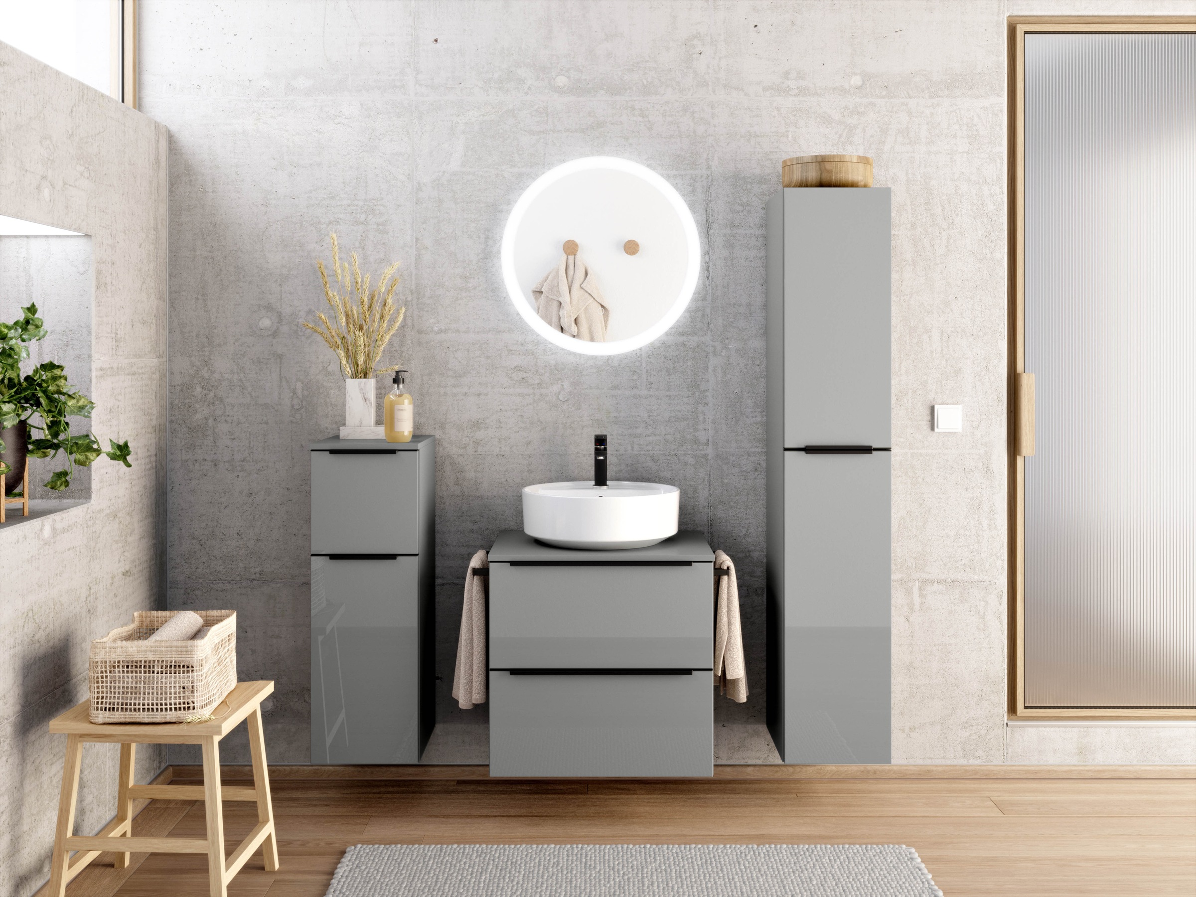 nobilia® Badmöbel-Set »Alvene« vormontiert, mit Soft-Close, 2 Stk. tlg. günstig online kaufen