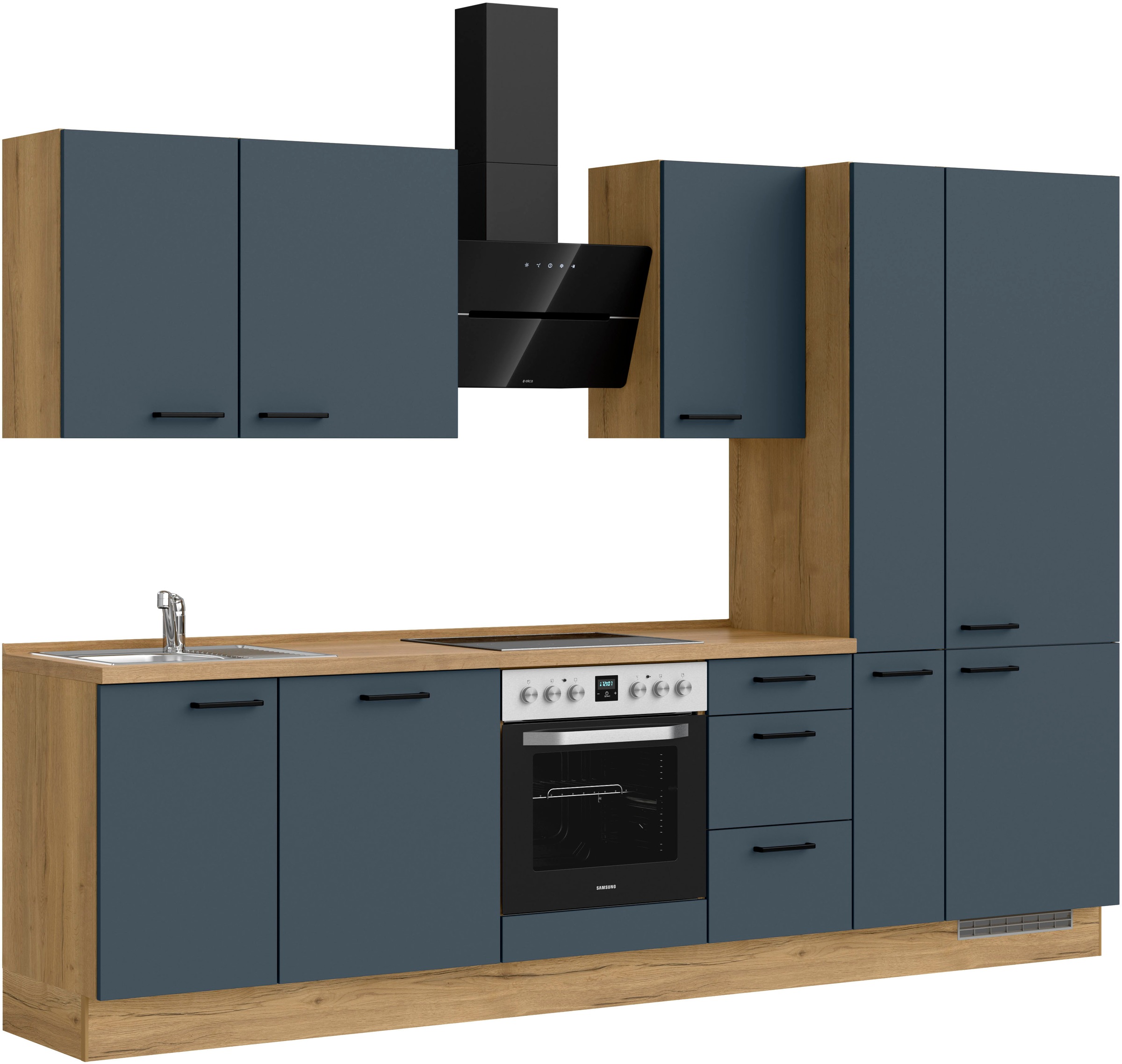 nobilia® Küchenzeile »"Easytouch II"«, vormontiert, Ausrichtung wählbar, Breite 300 cm, wahlw. mit E-Geräten