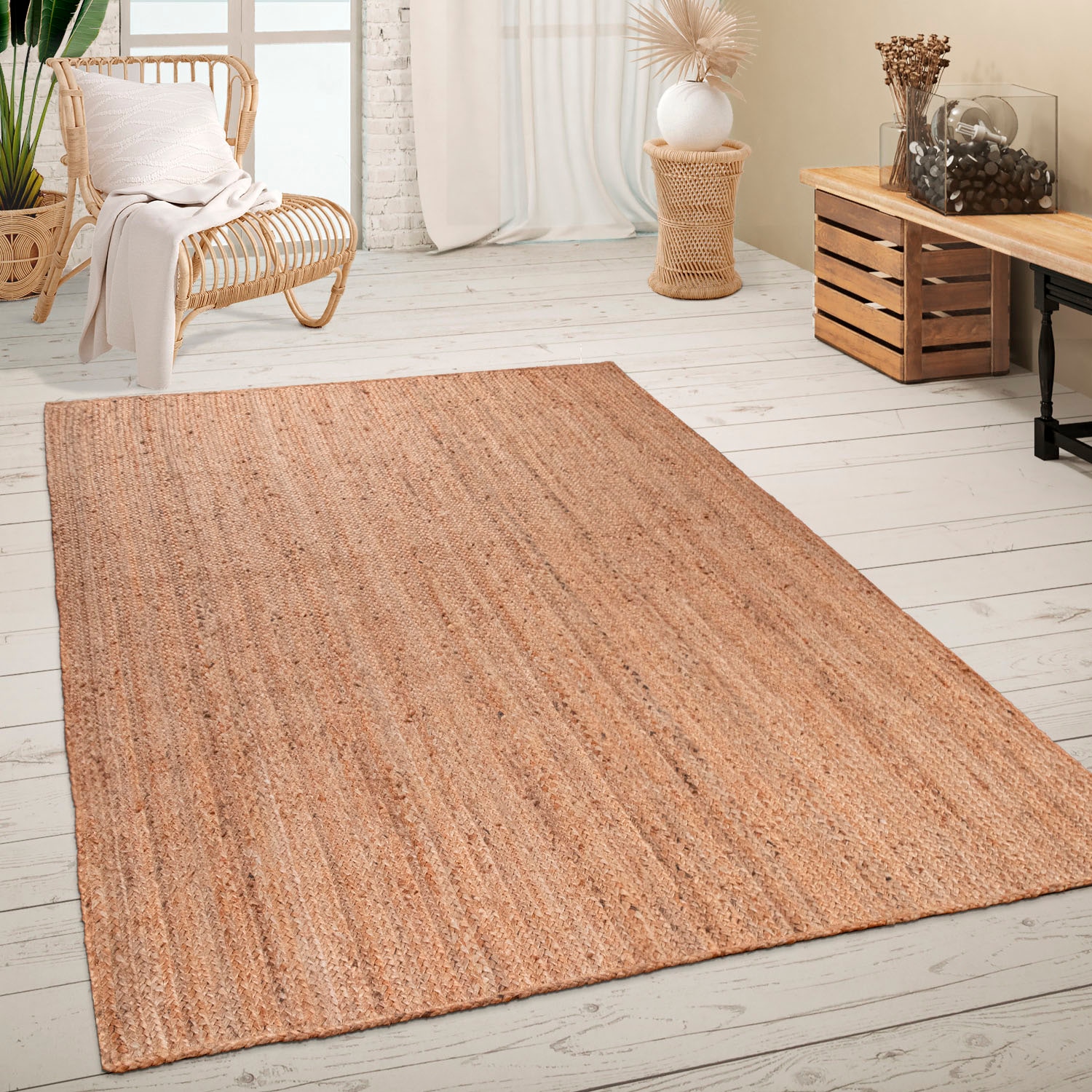 Paco Home Teppich »Skive 686«, rechteckig, Wendeteppich, handgeflochten, Naturfaser, Boho-Style, auch als Läufer