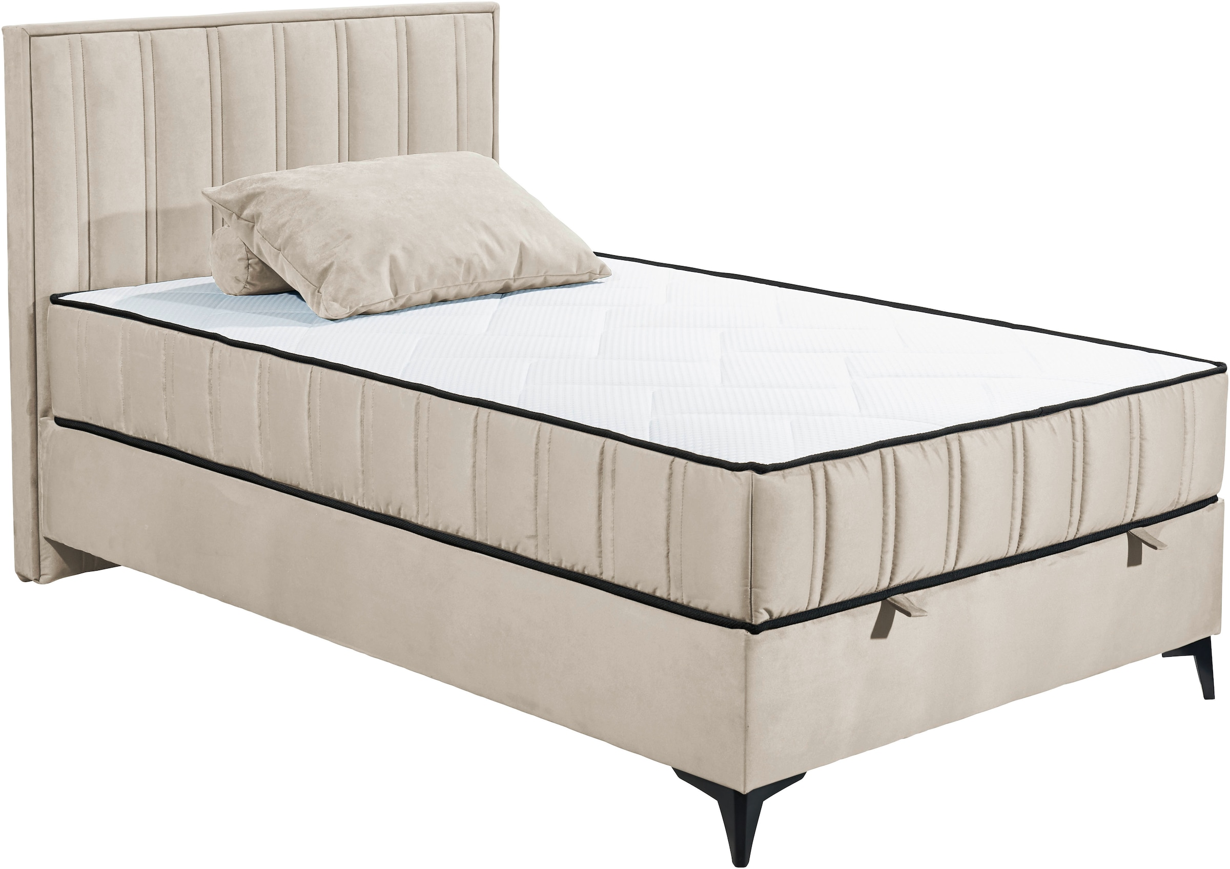 ED EXCITING DESIGN Boxbett »Monroe inkl. Bettkasten, erhältlich in den Breiten 120cm & 140cm« Duo-Matratze - feste Seite mit Kokosmatte