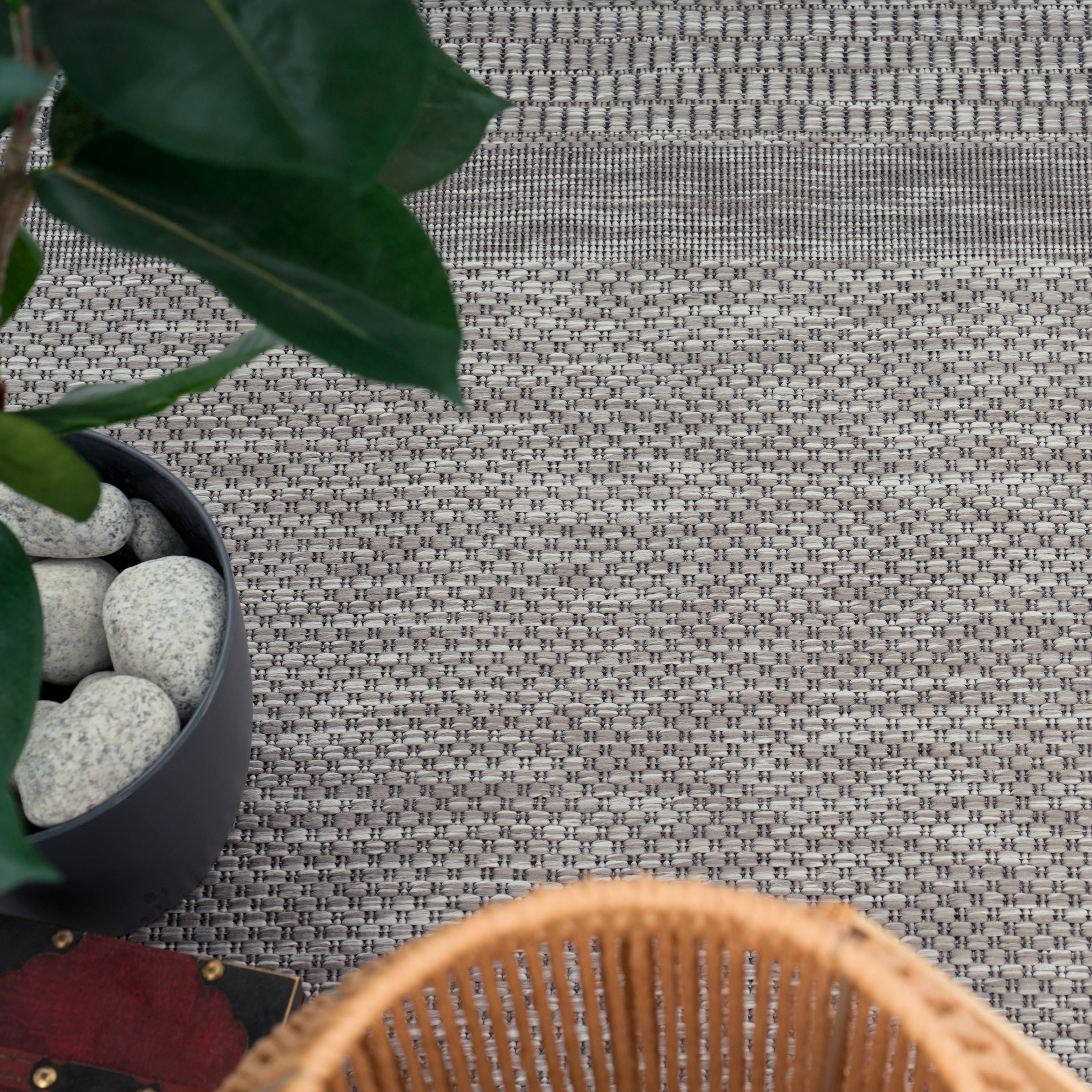 In- Bordüre, Outdoor »Roma rechteckig, Home meliert, 272«, online kaufen Teppich Paco geeignet dezenter und mit Flachgewebe,
