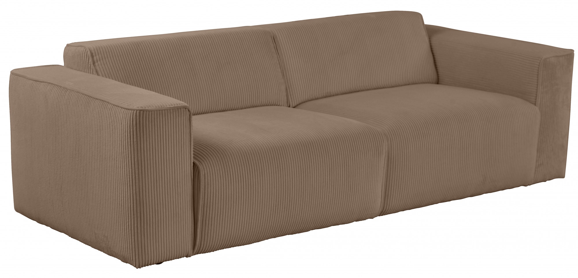 andas 3-Sitzer »Noord mit Kedernaht, Breite 232 cm«, Cord, Struktur, Webstoff, mit Wellenunterfederung, Massivholzrahmen