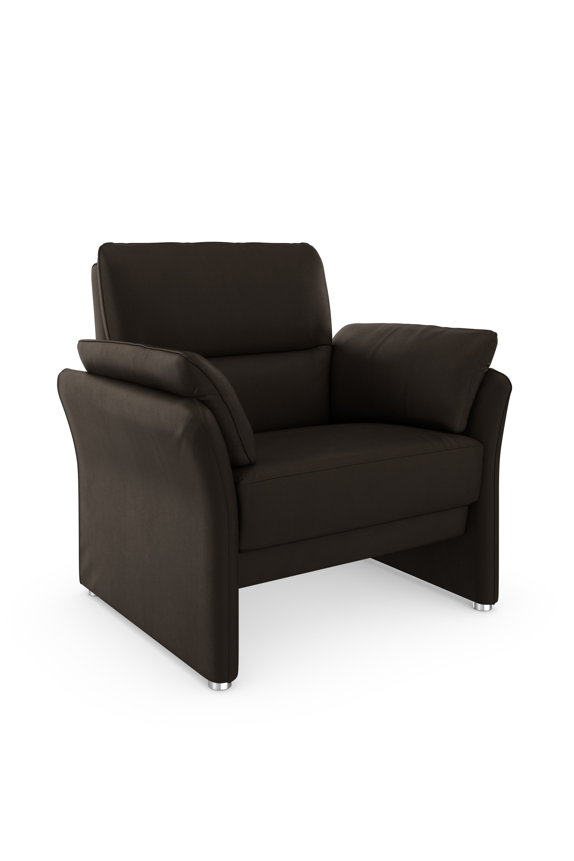 DOMO collection Sessel »Pina elegant und zeitloser Clubsessel, bequemer Cocktailsessel«, Hoher Sitzkomfort, Luxus-Microfaser Lederoptik, braun