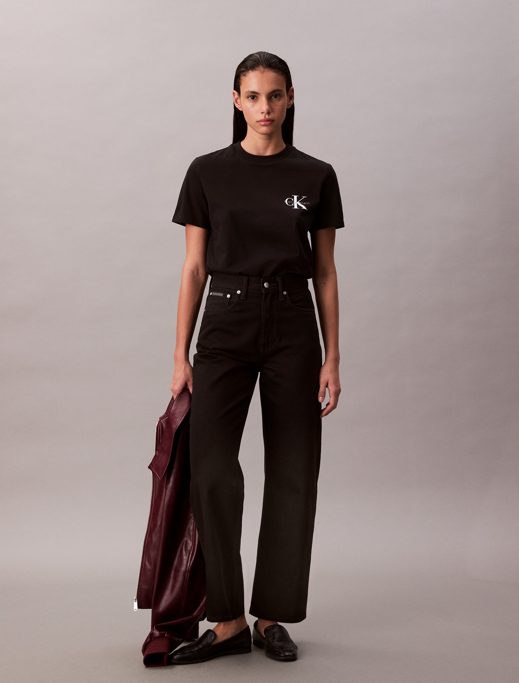 Calvin Klein Jeans T-Shirt »A- Logo CN 2 Pack Tee«, (Packung, 2er-Pack), Mit Rundhalsausschnitt