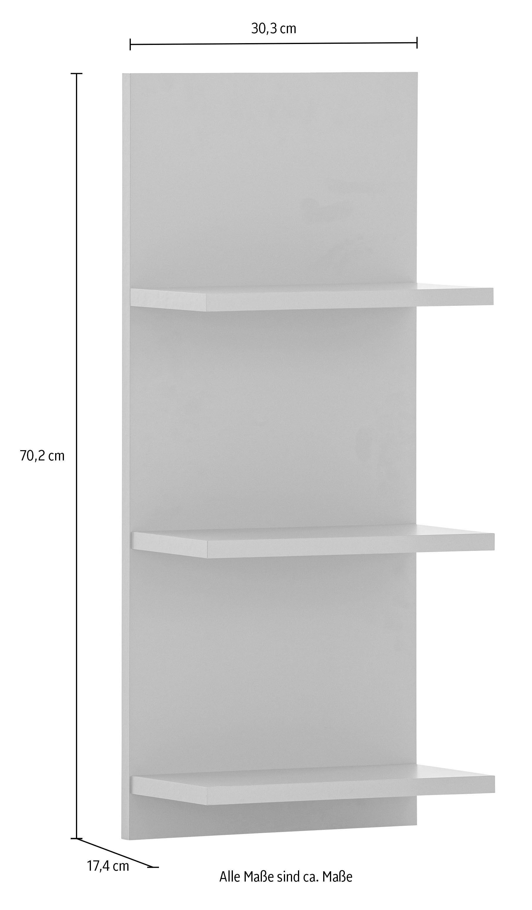 Schildmeyer Wandregal »Palermo, Breite 30 cm«, 3 Regalböden