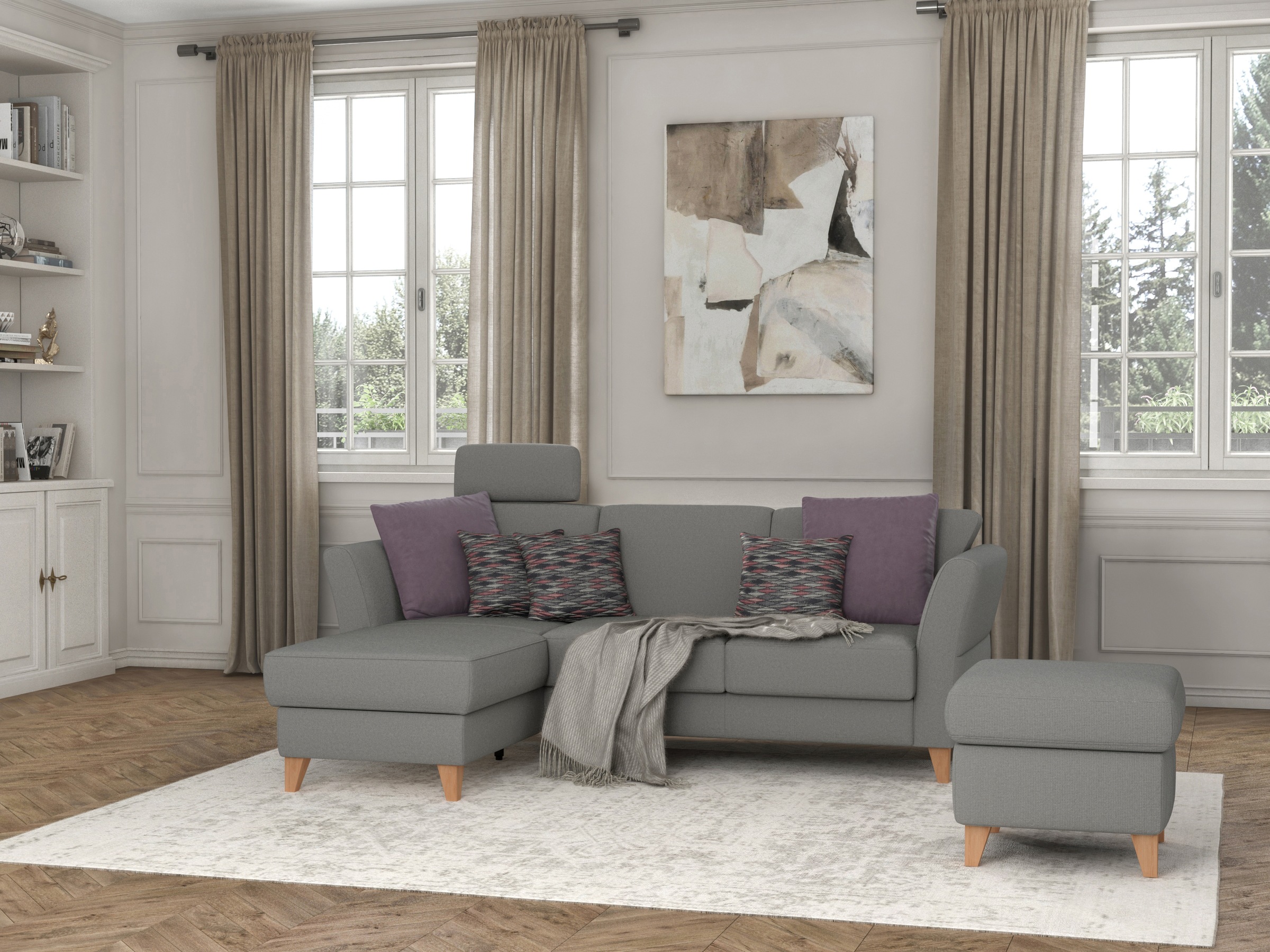 sit&more Ecksofa »Visby L-Form«, Wahlweise mit Bettfunktion und Bettkasten, günstig online kaufen