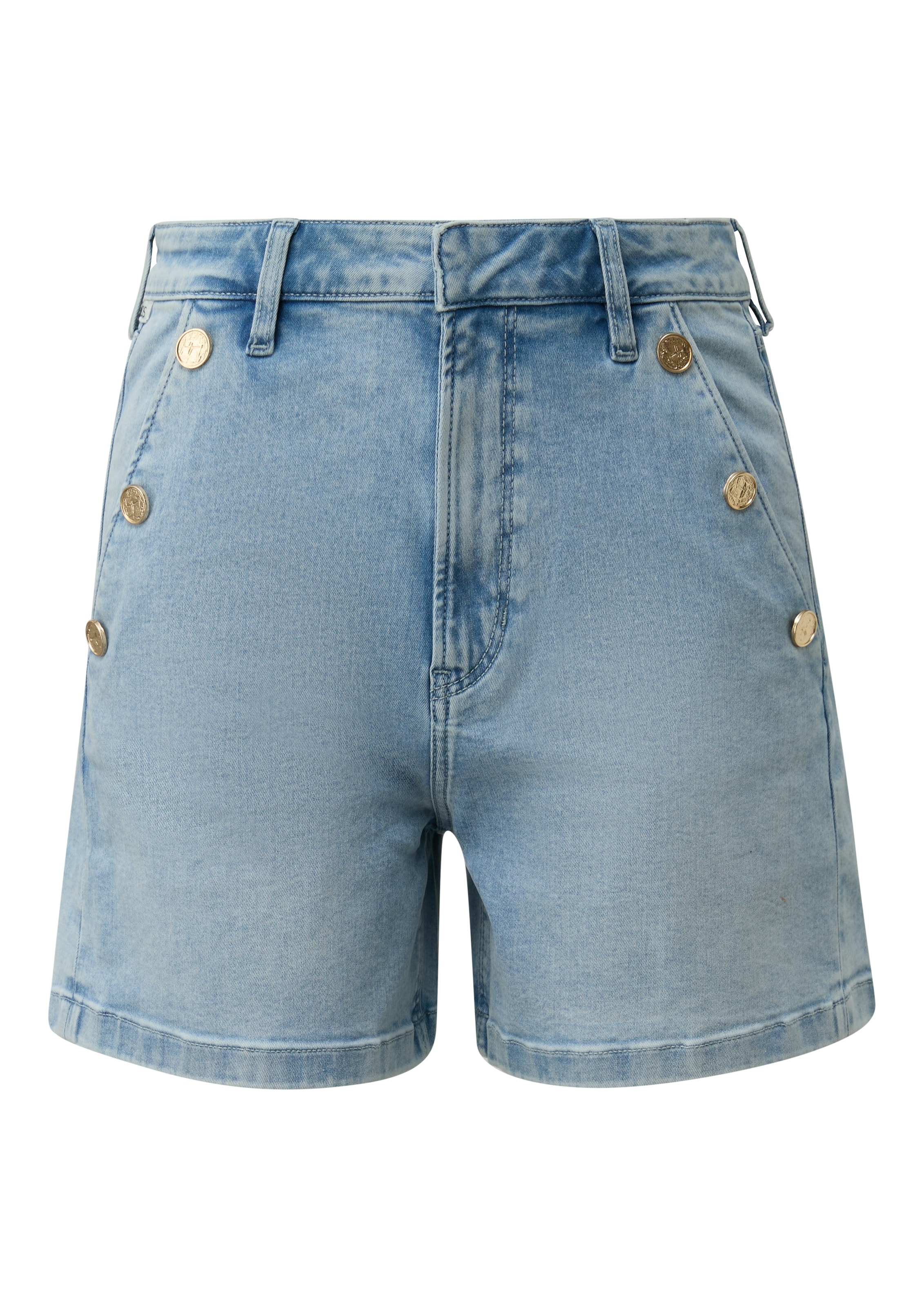 QS Shorts  Sommer-Jeans-Shorts mit Zierknöpfen