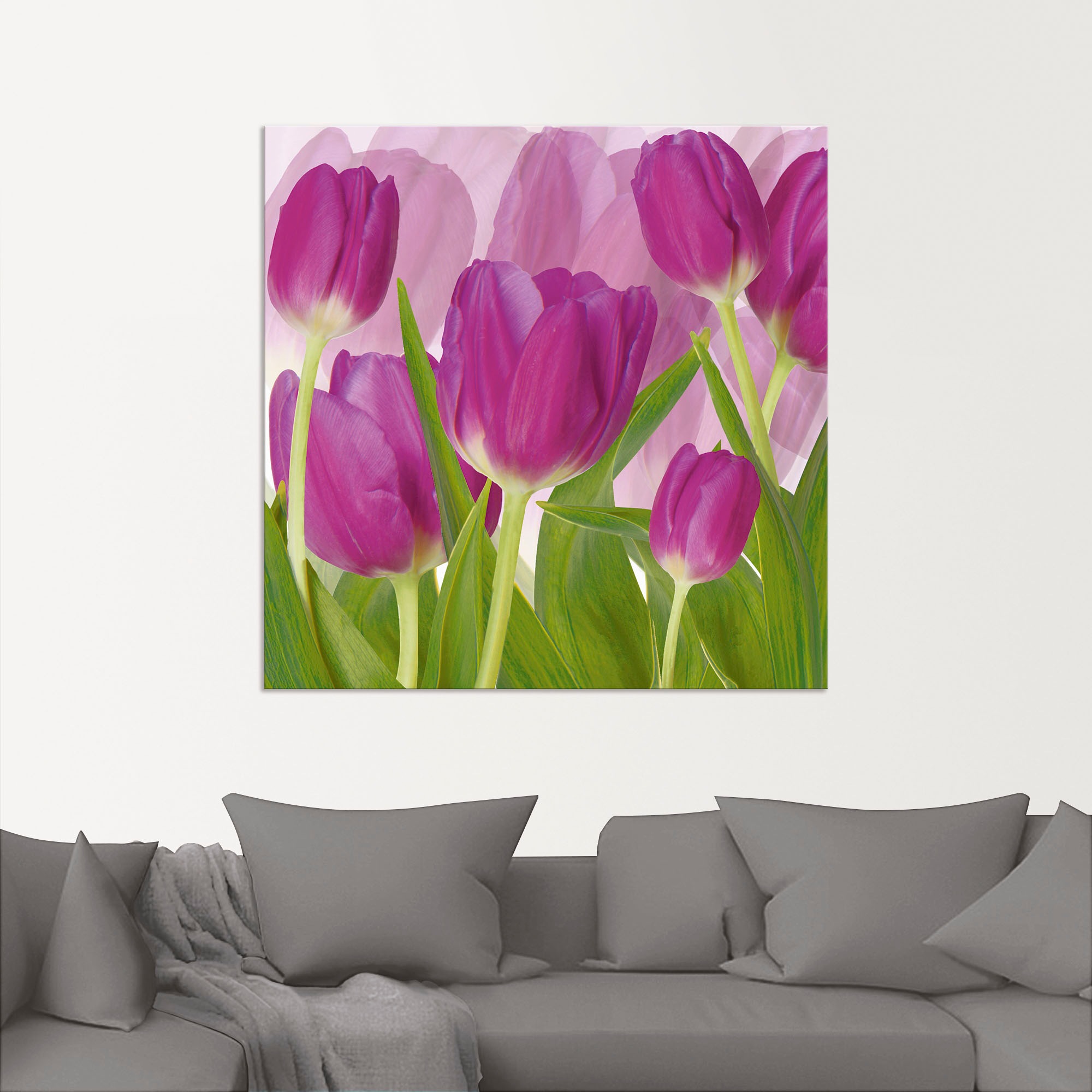 Artland Wandbild »Tulpenfeld lila« Blumen 1 Stk. tlg. als Alubild, Leinwandbild in verschied. Größen