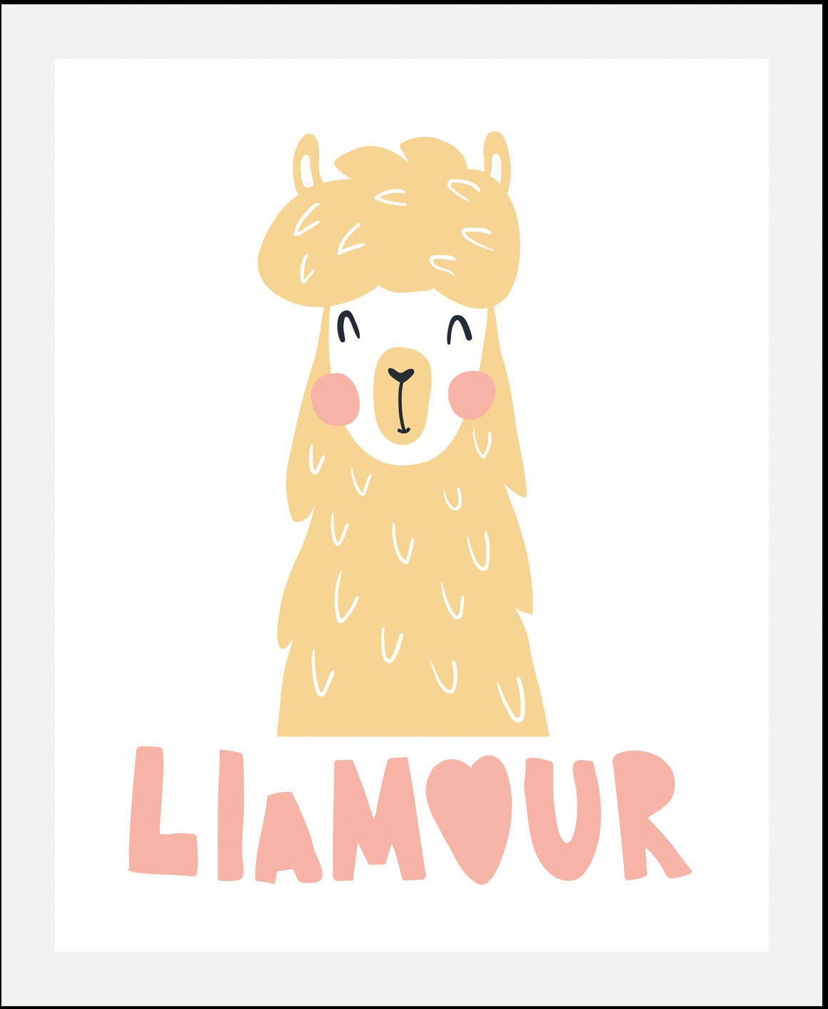 queence Bild »Llamour« Alpaka | Herz | Herzbilder | Liebessprüche | Schriftzug | Stadt 1 Stk. tlg. gerahmt