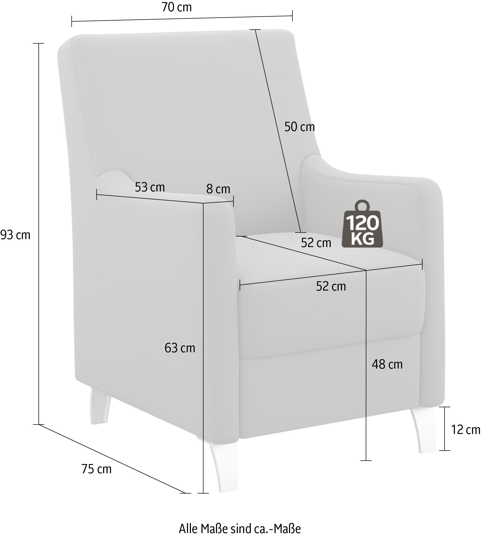 sit&more Sessel »Palmera, B: 70 cm«, mit Federkern