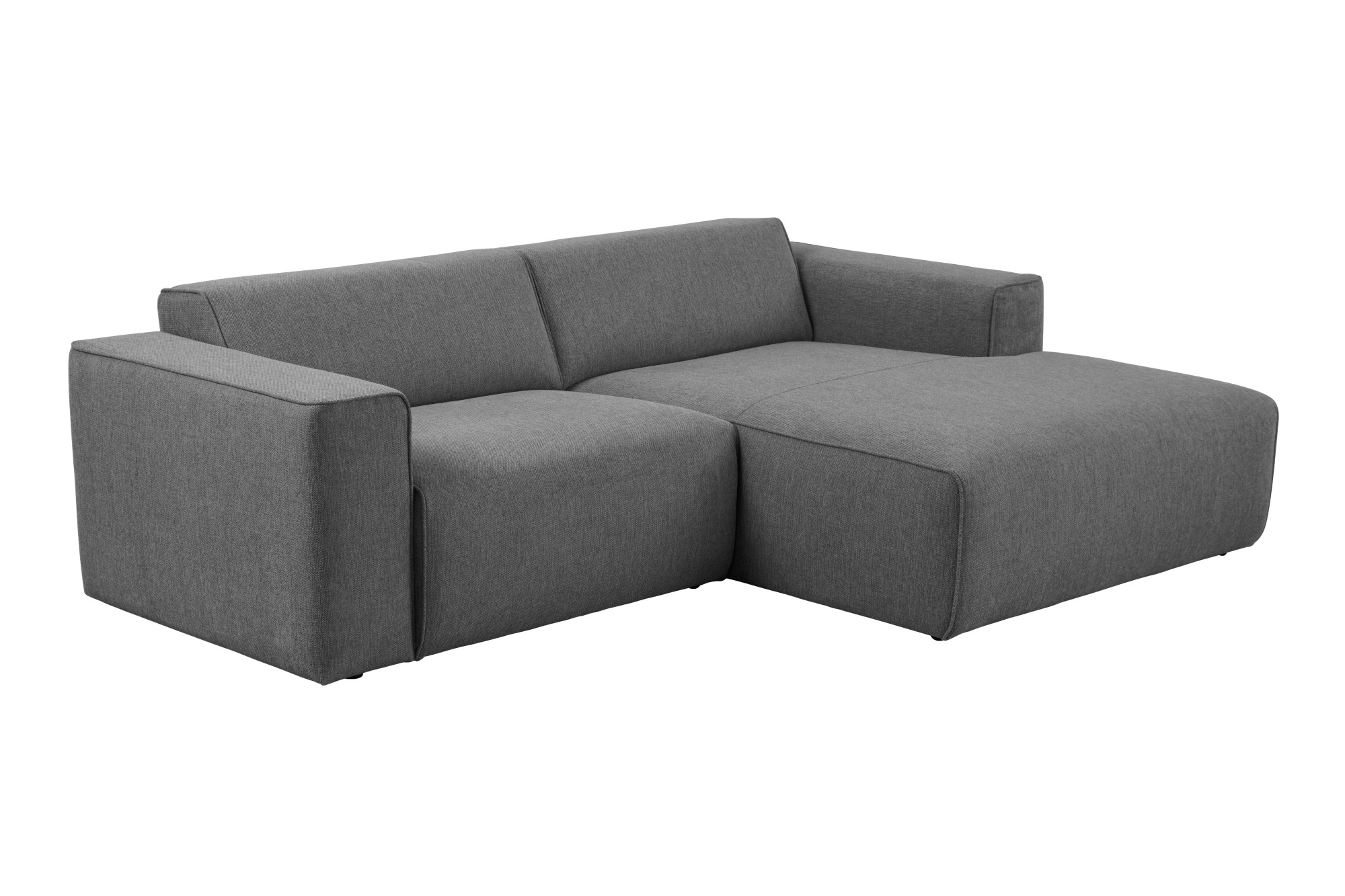 andas Ecksofa »Noord mit Kedernaht, Breite 234 cm«, Cord, Struktur, Webstoff, mit Wellenunterfederung, Massivholzrahmen