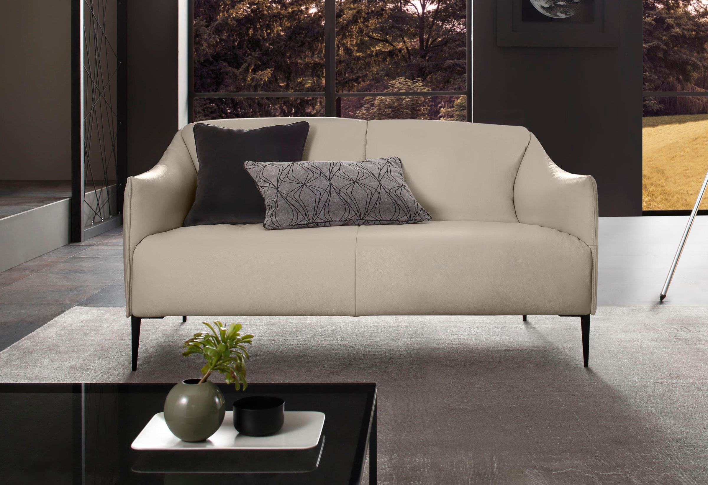 W.SCHILLIG 2-Sitzer »sally« mit Metallfüßen in Schwarz pulverbeschichtet, Breite 154 cm