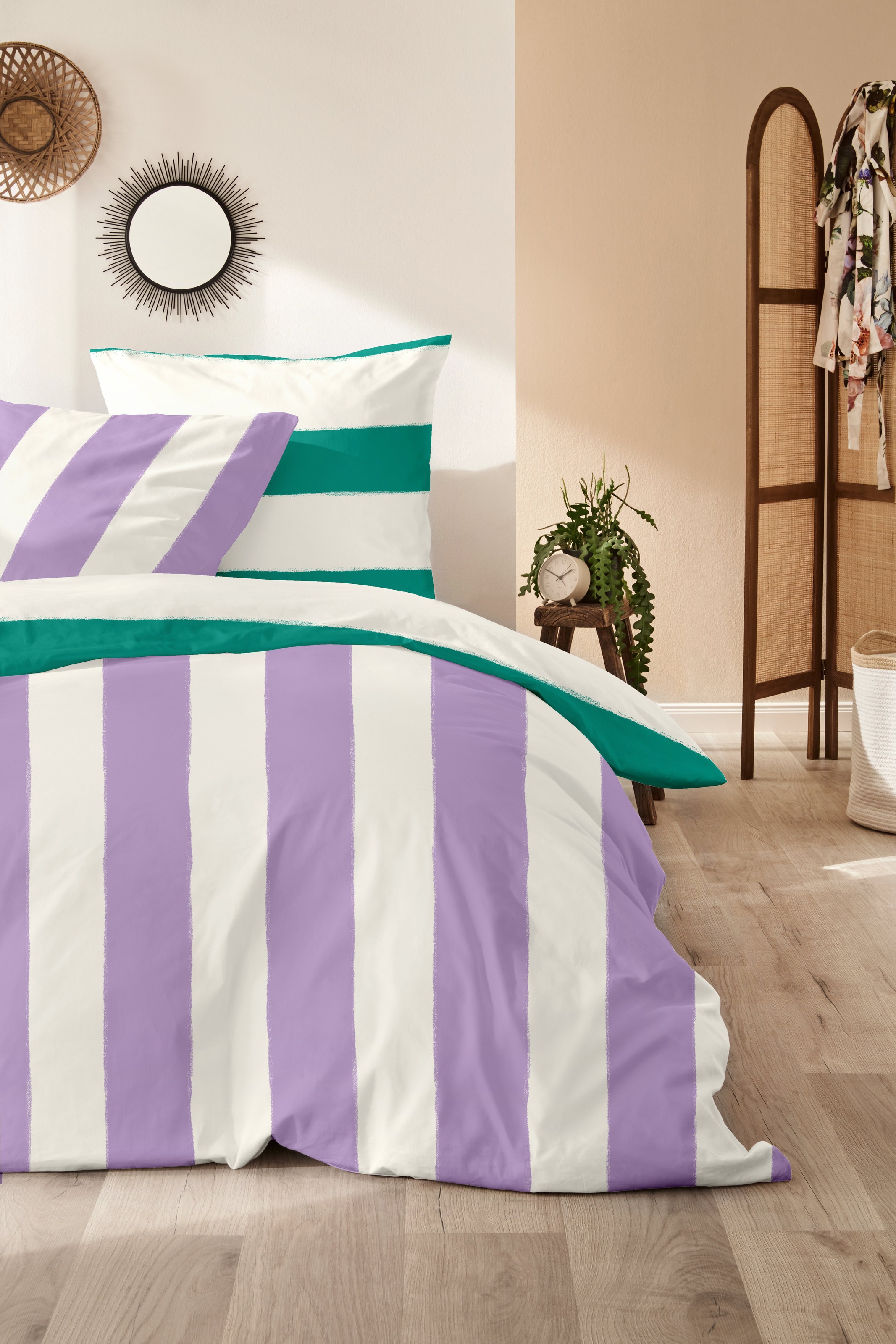 Primera Bettwäsche »Renforce-Bettwäsche Color Block«, mit kräftigen und san günstig online kaufen