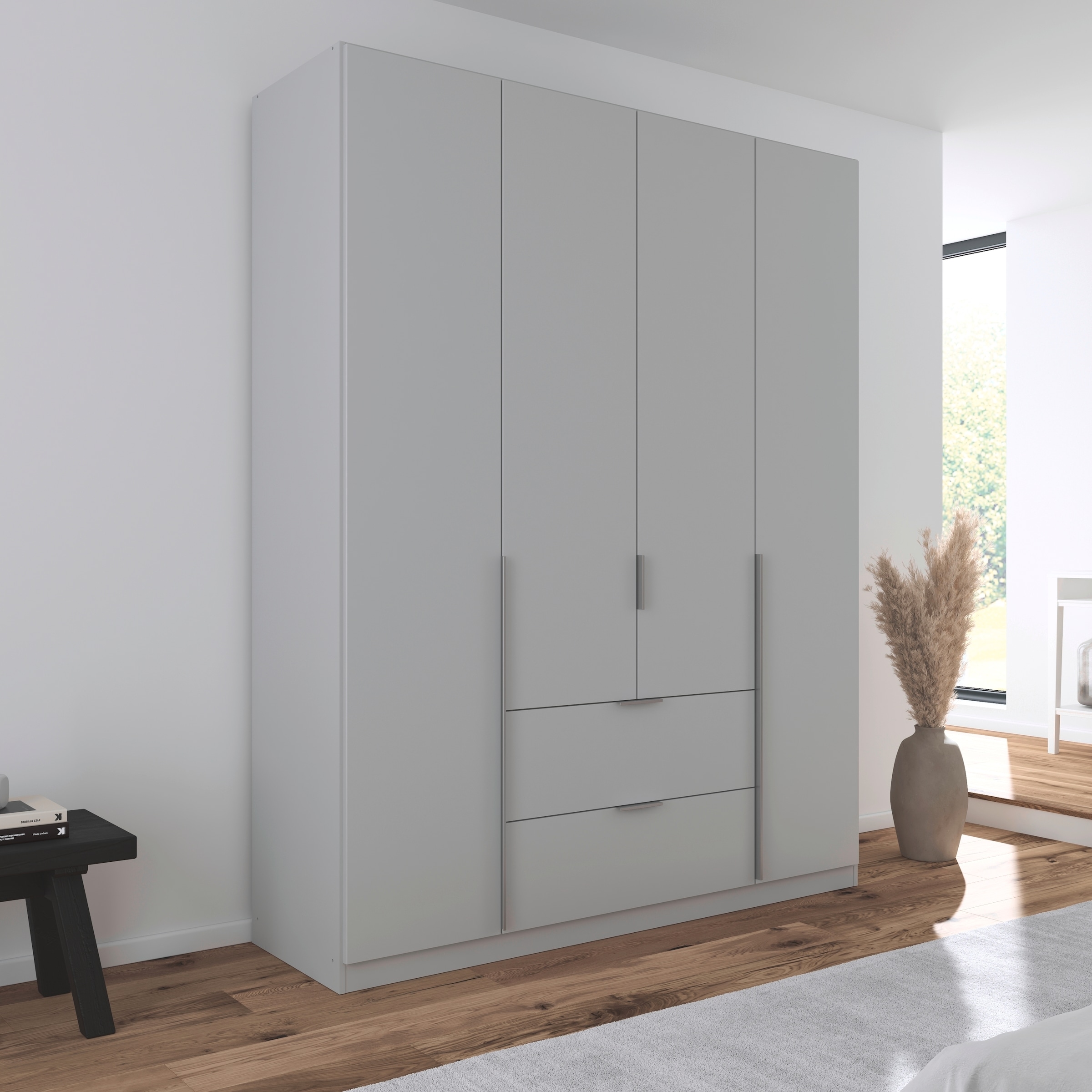 rauch Drehtürenschrank »Kleiderschrank Schrank Garderobe AGORDO mit Dekor- oder Hochglanzfront«, mit Außenschubkästen, in 6 Breiten und 2 Höhen MADE IN GERMANY