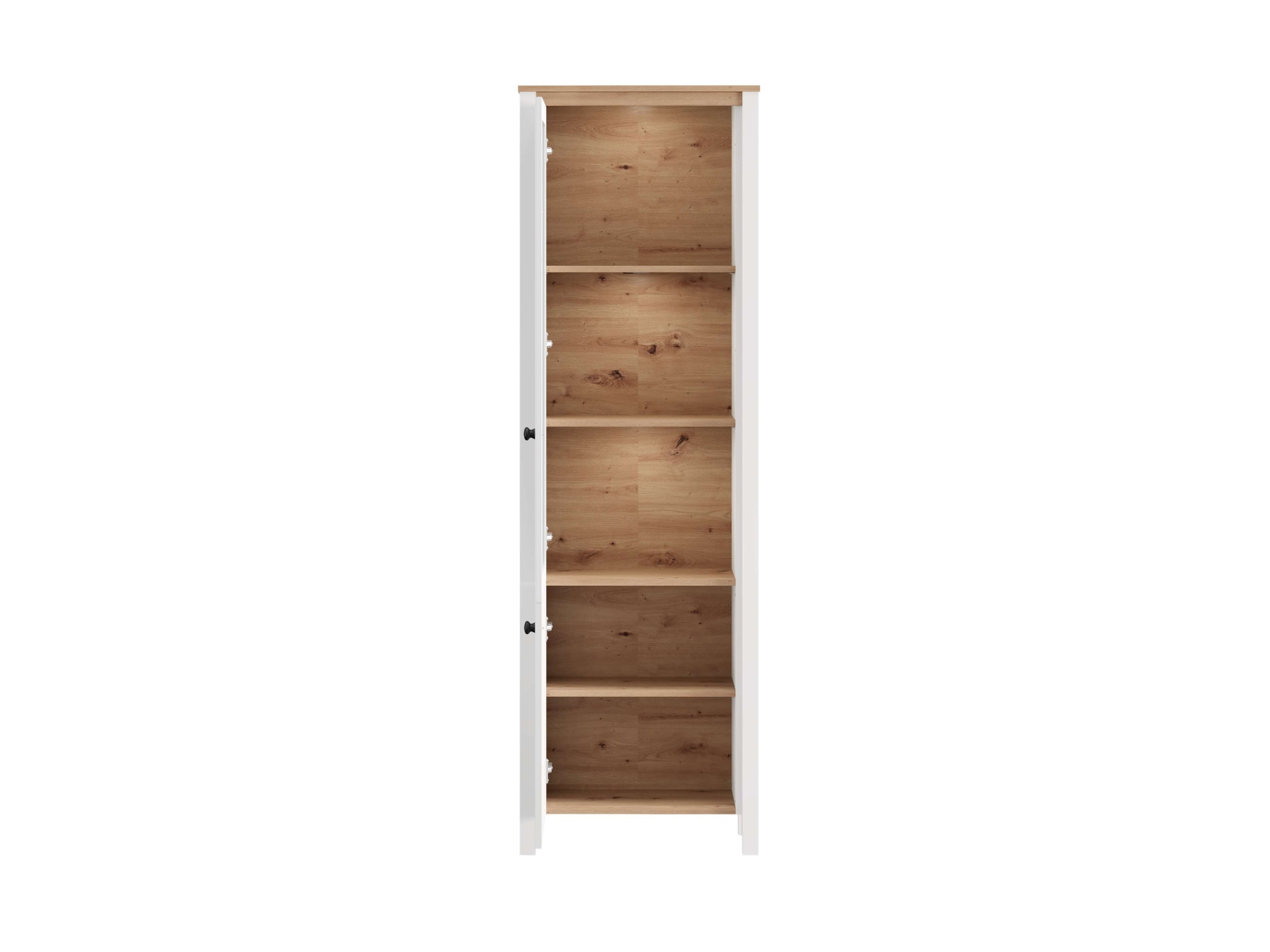 Home affaire Vitrine »BEDFORD Vitrinenschrank, Glasschrank, Standvitrine, Highboard« MDF-Profil 2D ummantelt, 2 Türen & 4 Einlegeböden mit Metallgriffen
