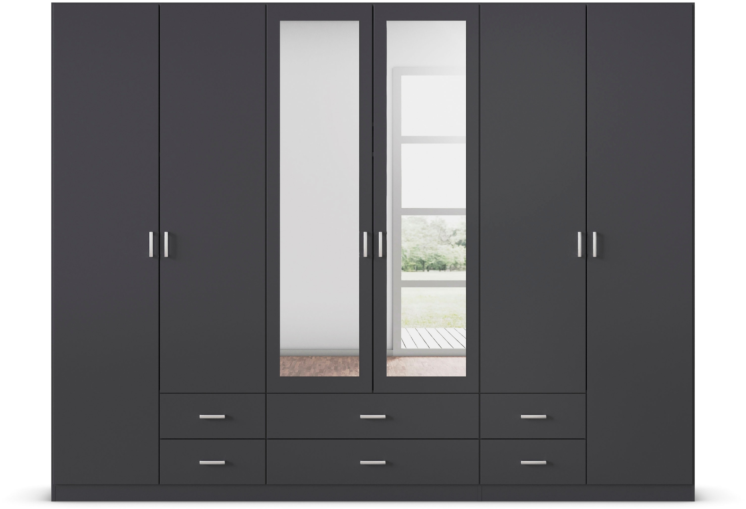 rauch Kleiderschrank »Schrank Garderobe Wäscheschrank GAMMA in 3 Breiten«, viel Stauraum mit 6 Schubladen, mit Spiegel TOPSELLER MADE IN GERMANY