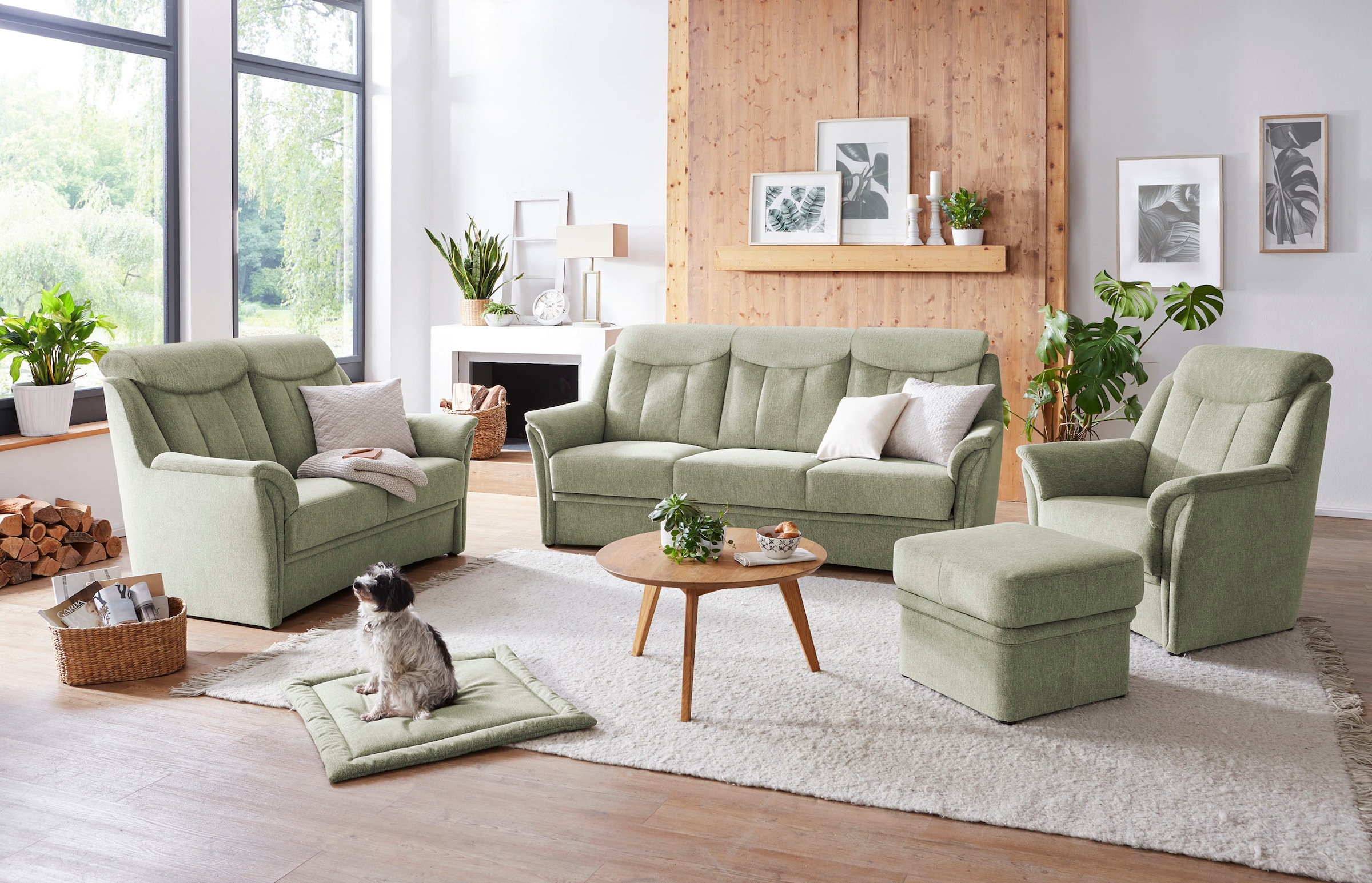VILLA BECK Polstergarnitur »Lugano«, (Set, 3 tlg.), Kopfteilverstellung, in günstig online kaufen