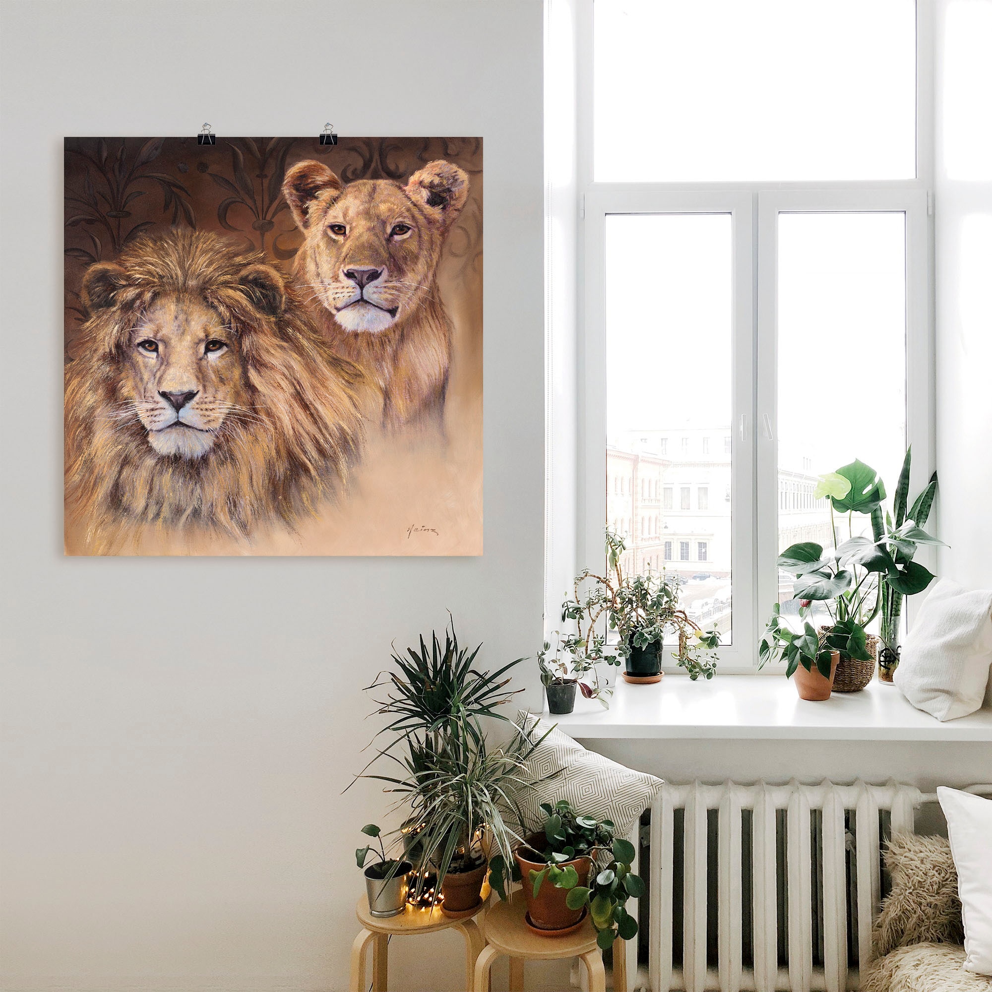 Artland Wandbild »Löwen«, Wildtiere, (1 St.), als Alubild, Outdoorbild, Leinwandbild, Poster, Wandaufkleber