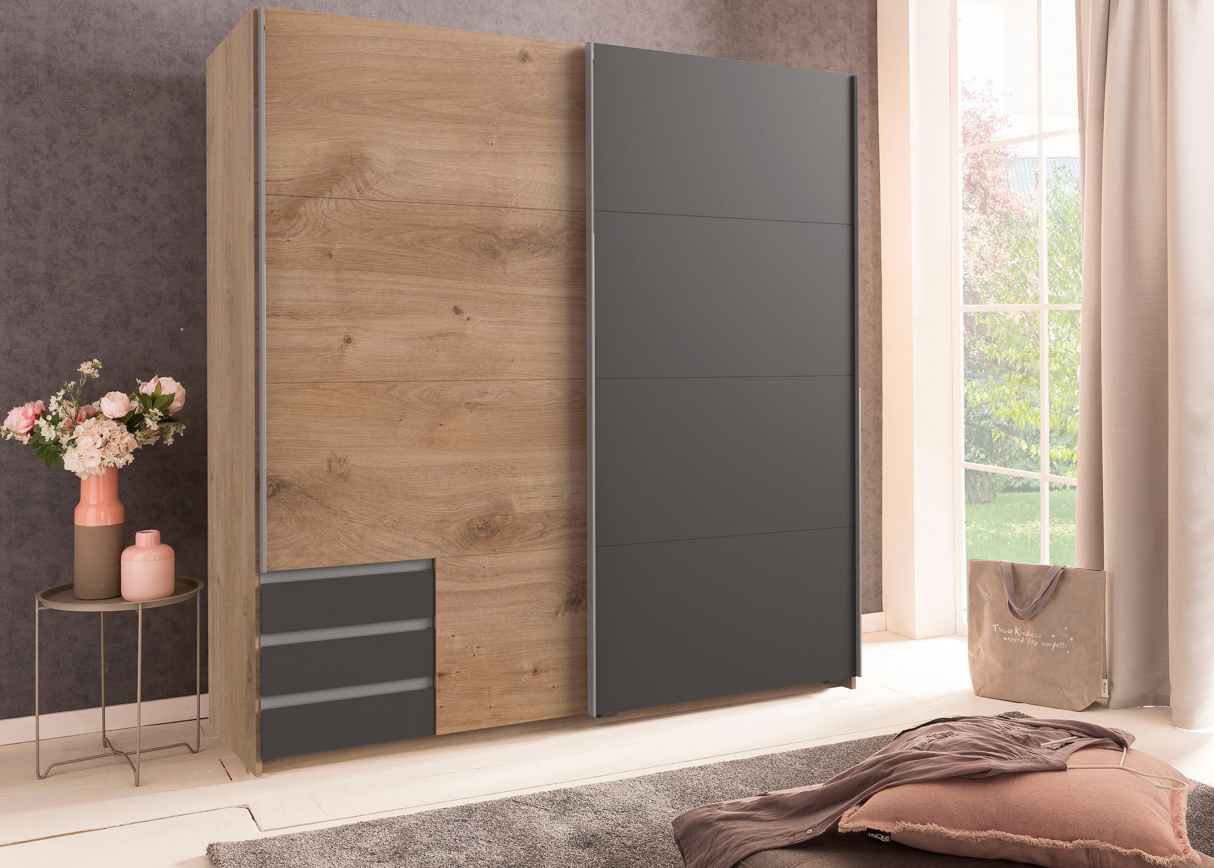 Wimex Schwebetürenschrank »Emden« Mit Außenschubkästen