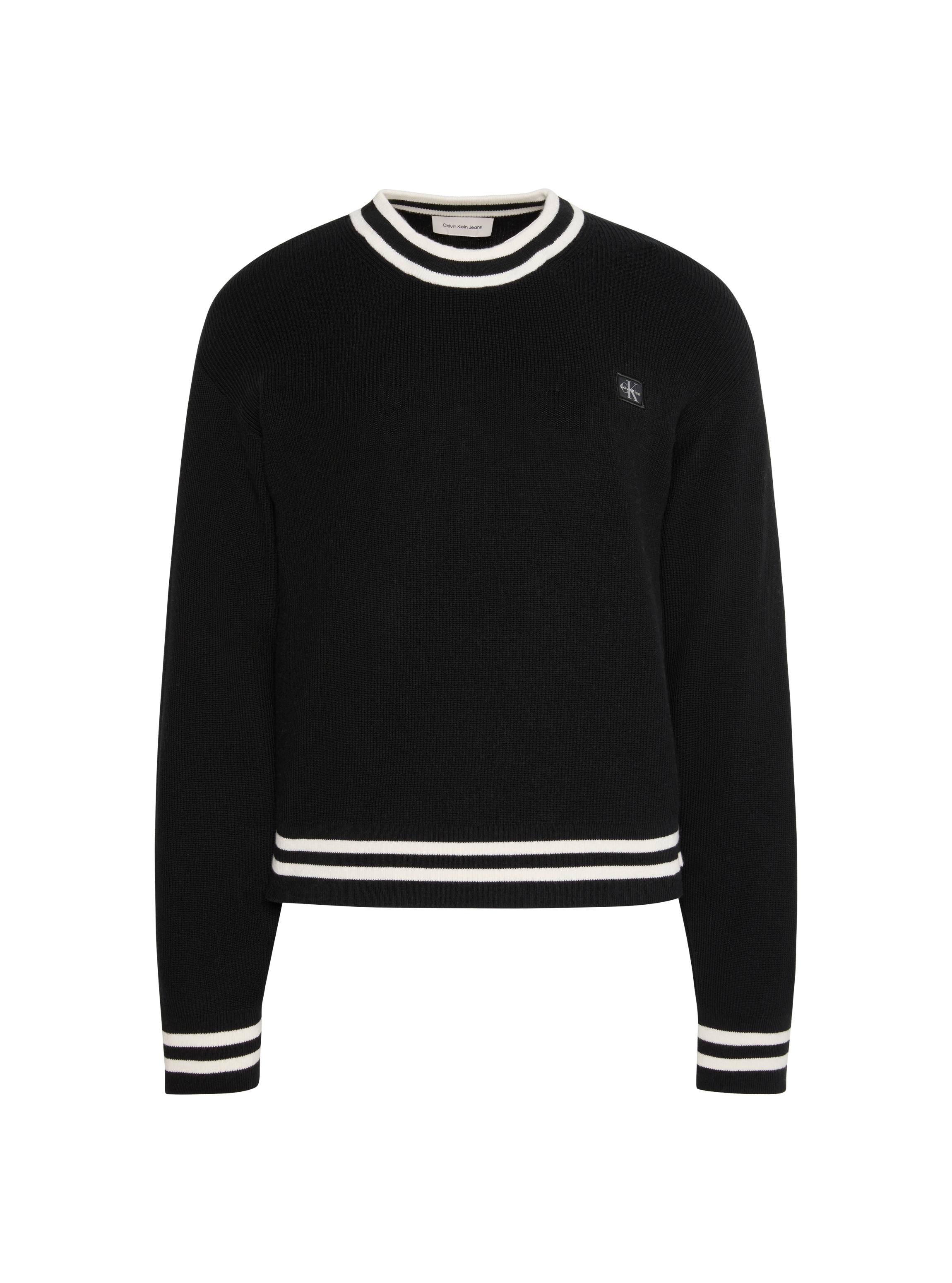 Calvin Klein Jeans »WOVEN LABEL CREWNECK SWEATER« Regular fit mit Rundhalsausschnitt