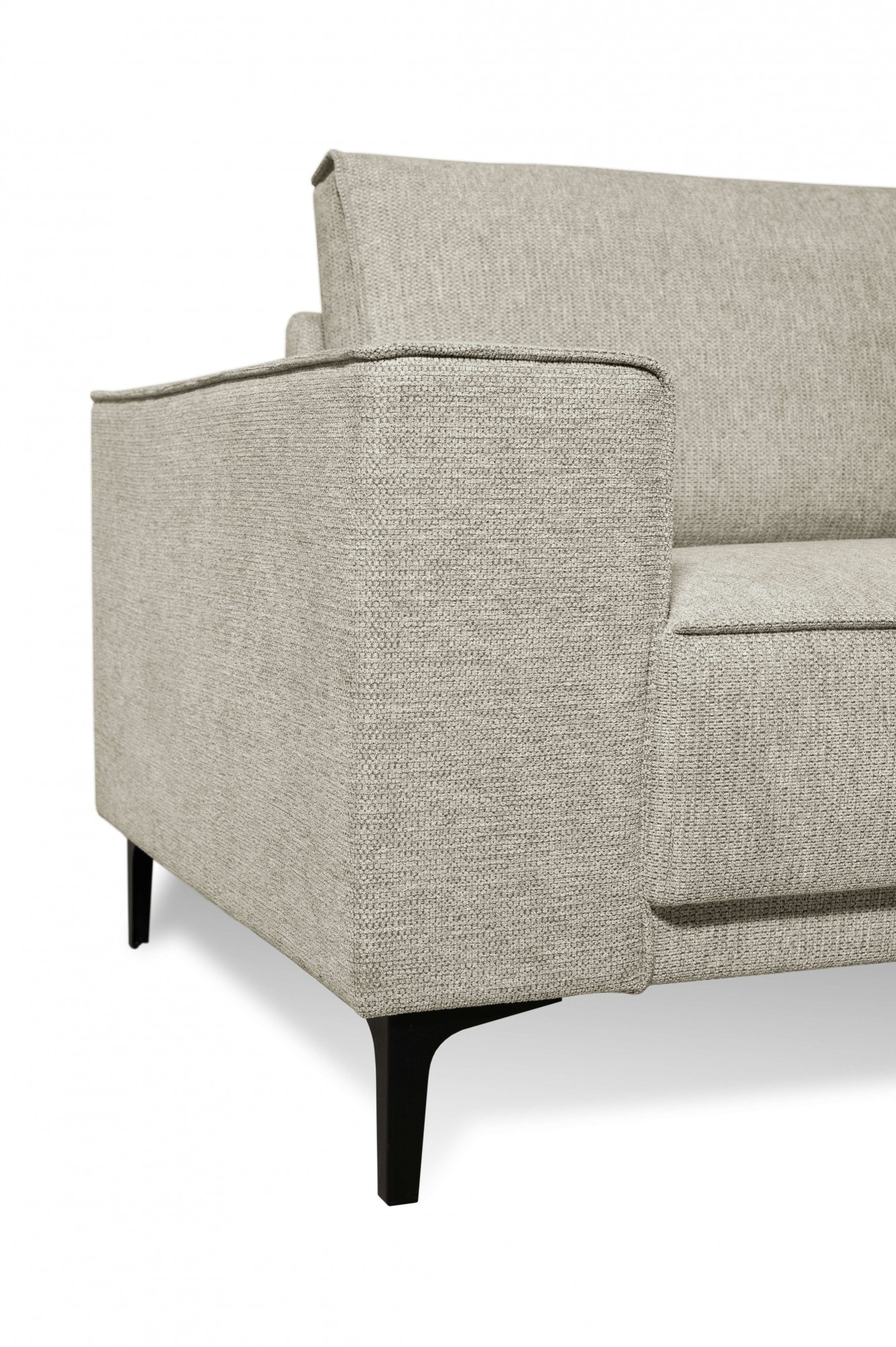 PLACES OF STYLE Ecksofa »Casina« mit abgerundeter Ottomane, in einem weichen Chenille-Stoff