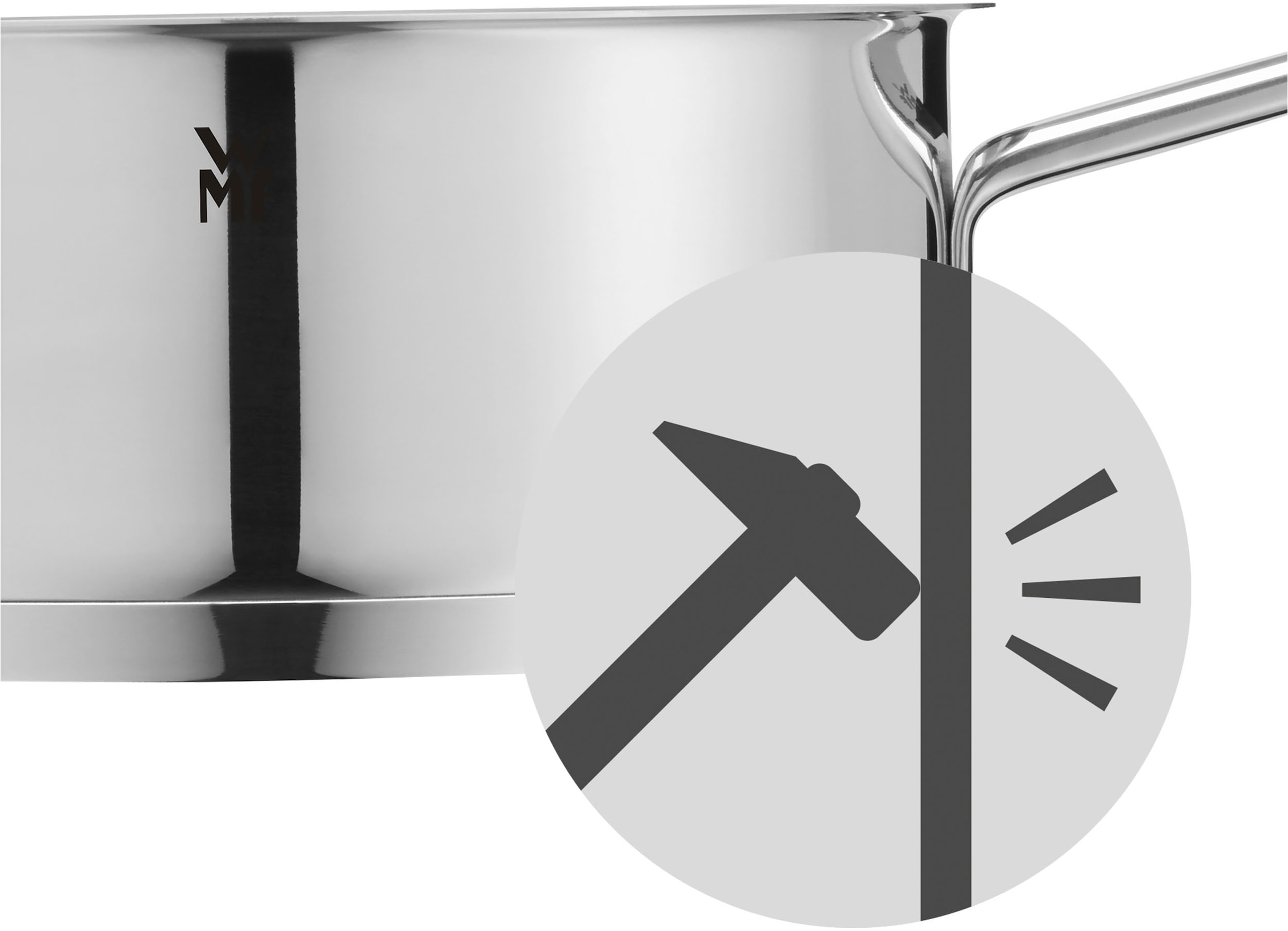 WMF Kasserolle »Compact Cuisine«, Cromargan® Edelstahl Rostfrei 18/10, (1 tlg.), platzsparend stapelbar, wärmereduzierender Hohlgriff, Innenskalierung