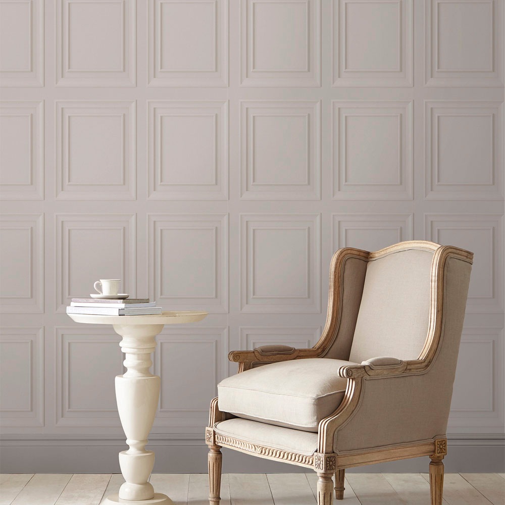 LAURA ASHLEY Vliestapete »Laura Ashley Redbrook Wood Panel Dove Grey Vliestapete«, 3D-Optik, Laura Ashley Redbrook Wood Panel Dove Grey Vliestapete