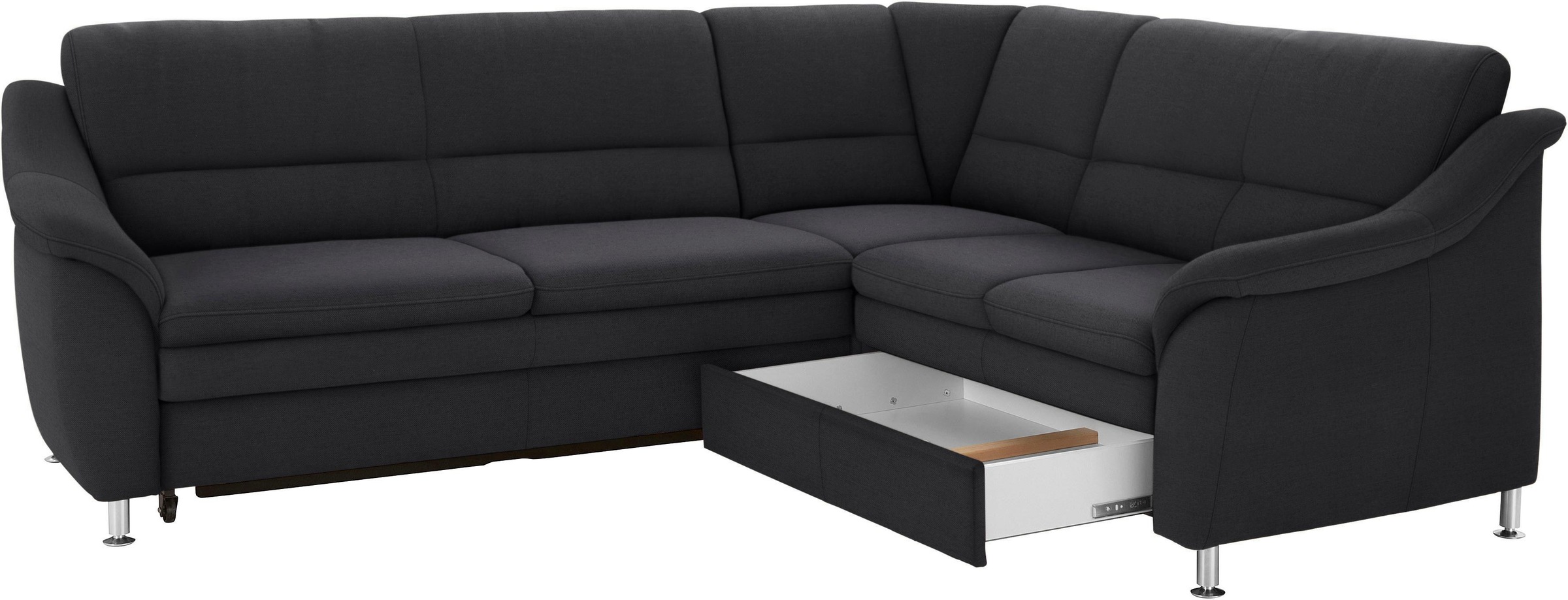 sit&more Ecksofa »Cardoso L-Form«, mit Federkern, wahlweise mit Bettfunktion und Schubkasten