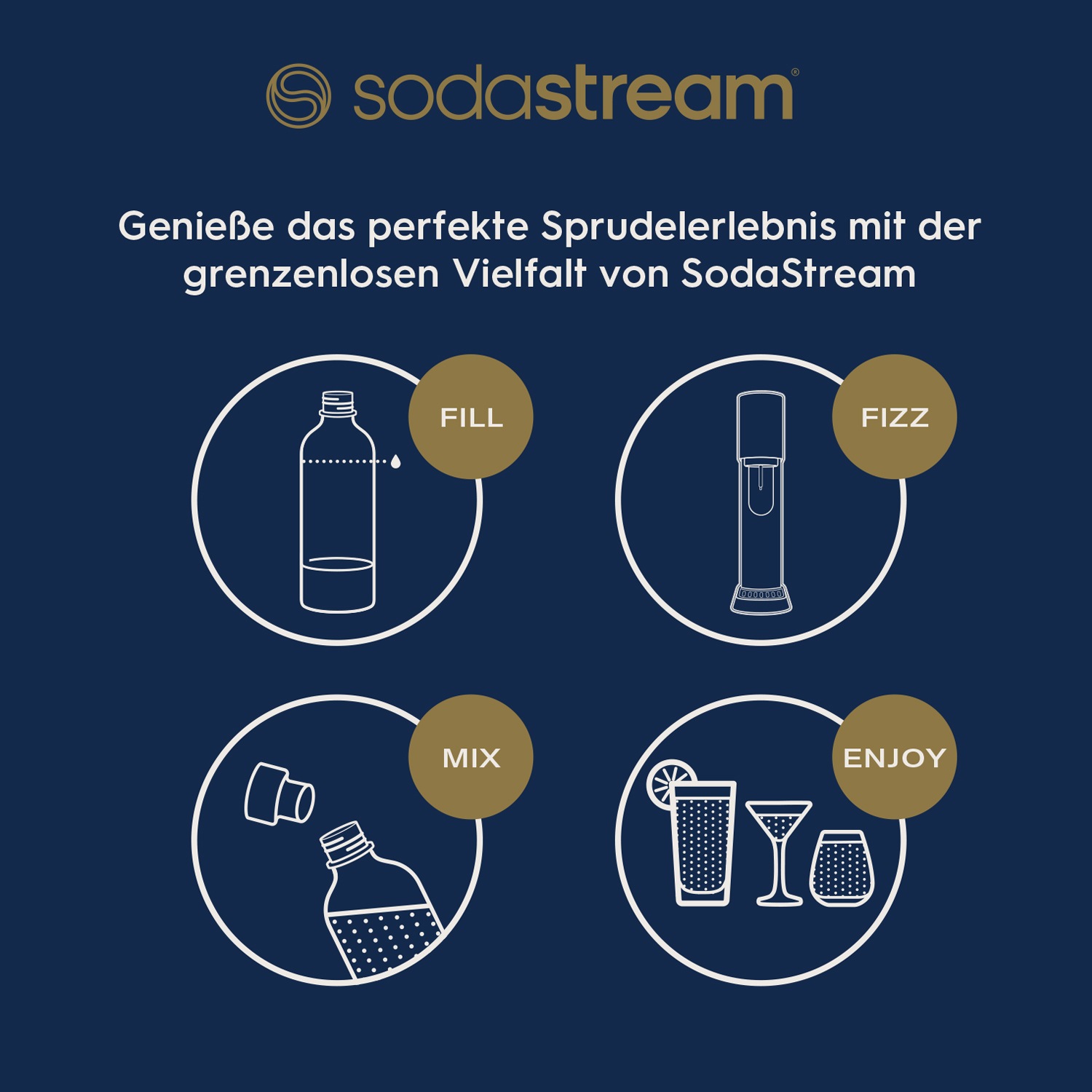 SodaStream Wassersprudler »ENSO, metall, Standard Pack, inkl. 1x Kunststoffflasche 1 l + 1x QC«, (Set, 3 tlg.)