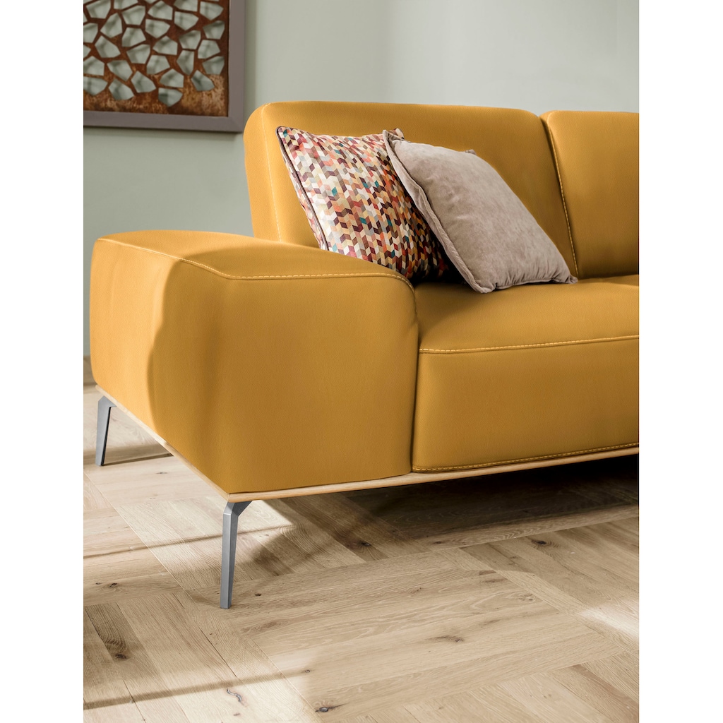 W.SCHILLIG Ecksofa »run«, mit elegantem Holzsockel, Füße in Chrom glänzend, Breite 319 cm