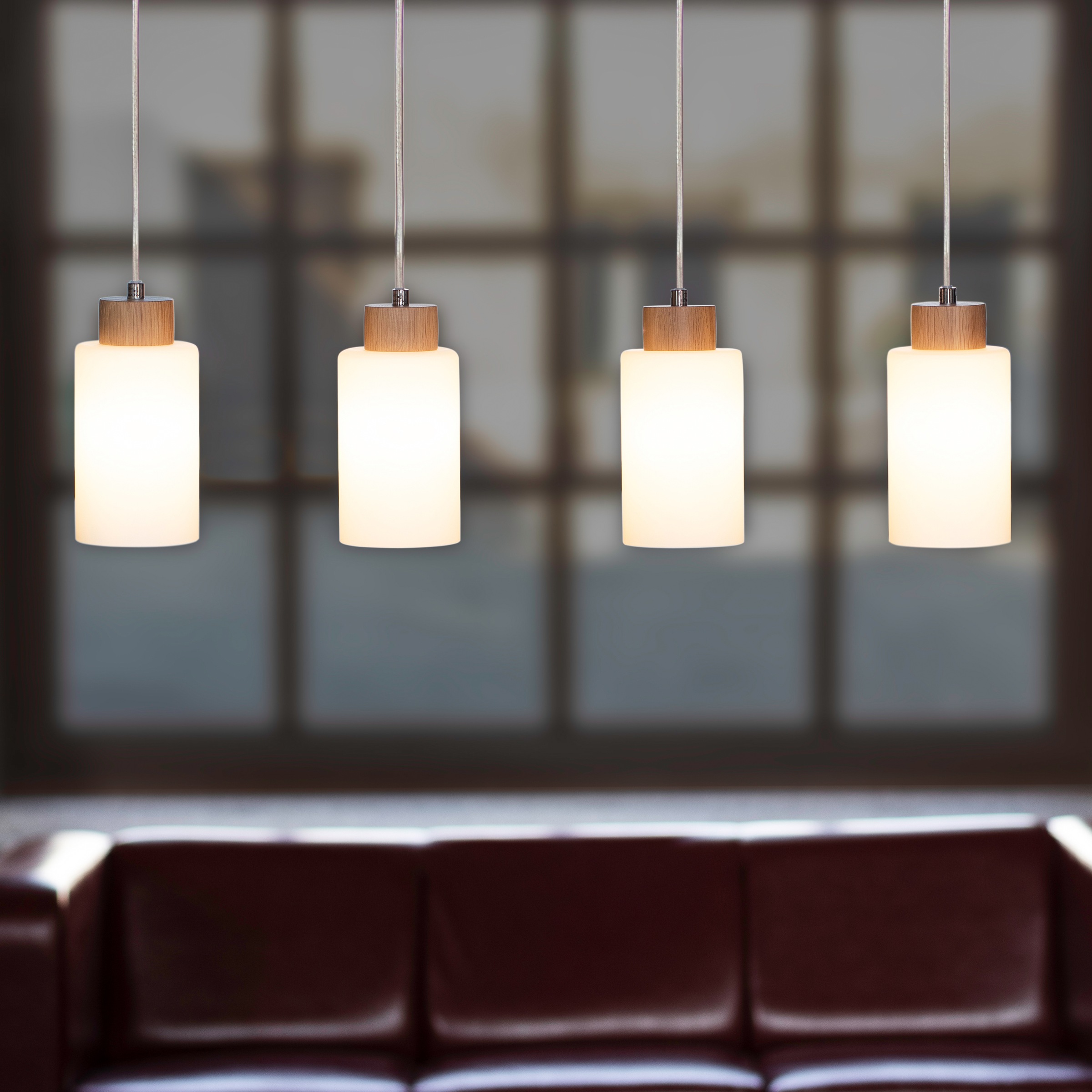 SPOT Light Pendelleuchte »BOSCO WOOD«, 4 flammig, Leuchtmittel E27   ohne L günstig online kaufen