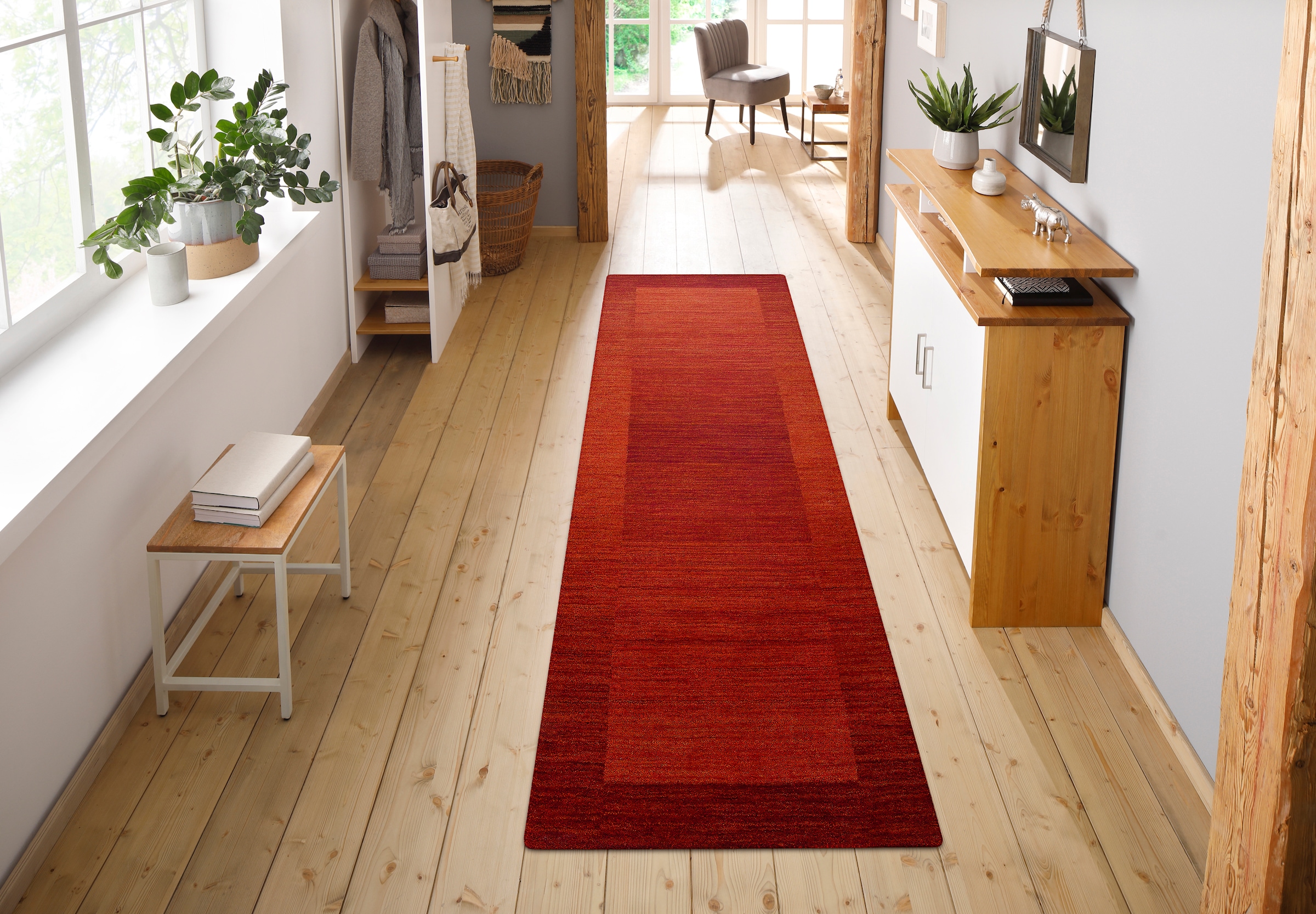 THEKO Wollteppich »Gabbeh Super, Handweb, auch als Läufer erhältlich, reine Wolle« rechteckig 9 mm Höhe Schlafzimmer, Wohnzimmer, Esszimmer, auch als Bettumrandung