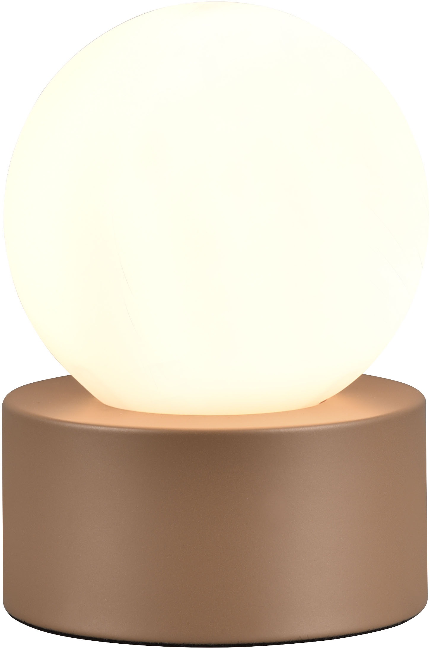 TRIO Leuchten Tischlampe »COUNTESS, Tischleuchte Glas Kugel exkl 1x E14 max 25W Nachttischlampe«, 1 flammig, Leuchtmittel E14 | Leuchtmittel wechselbar, Wohnzimmer Tischlampe mit On/Off Touch Steuerung Ø12cm Glasschirm weiß