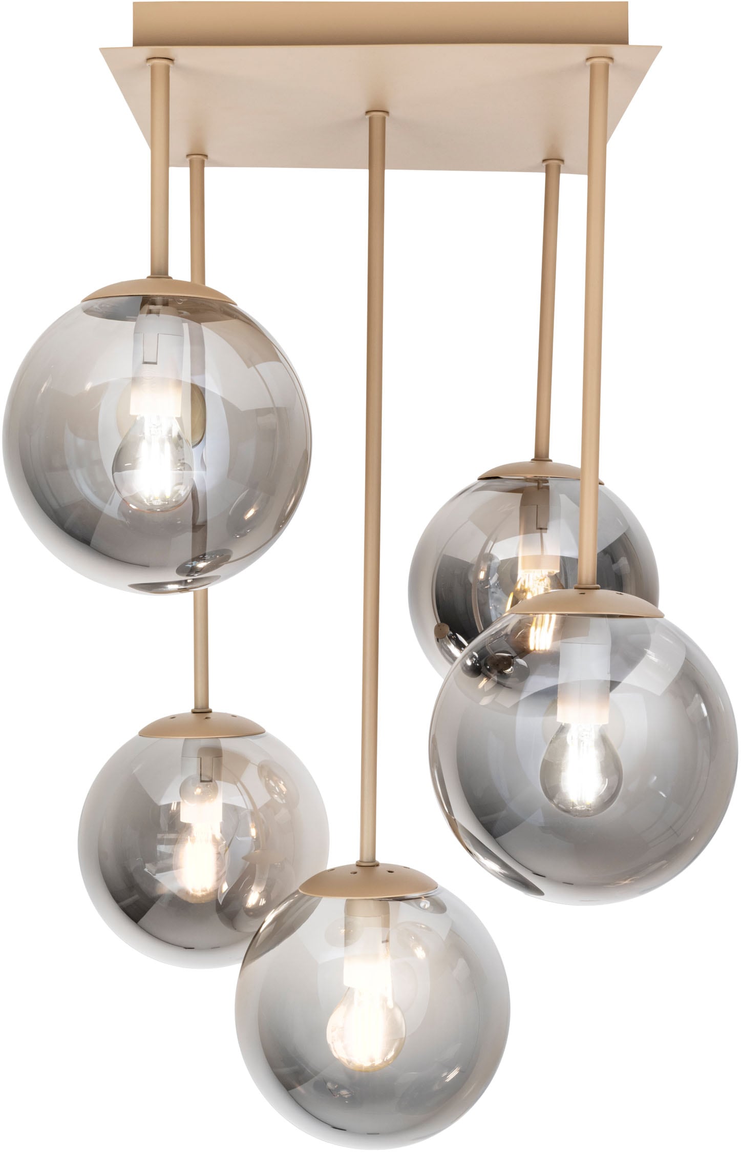 my home Pendelleuchte »Nymölla« E14 1 Stk. 5 Glaskugeln mit je 1x E14 exkl. günstig online kaufen