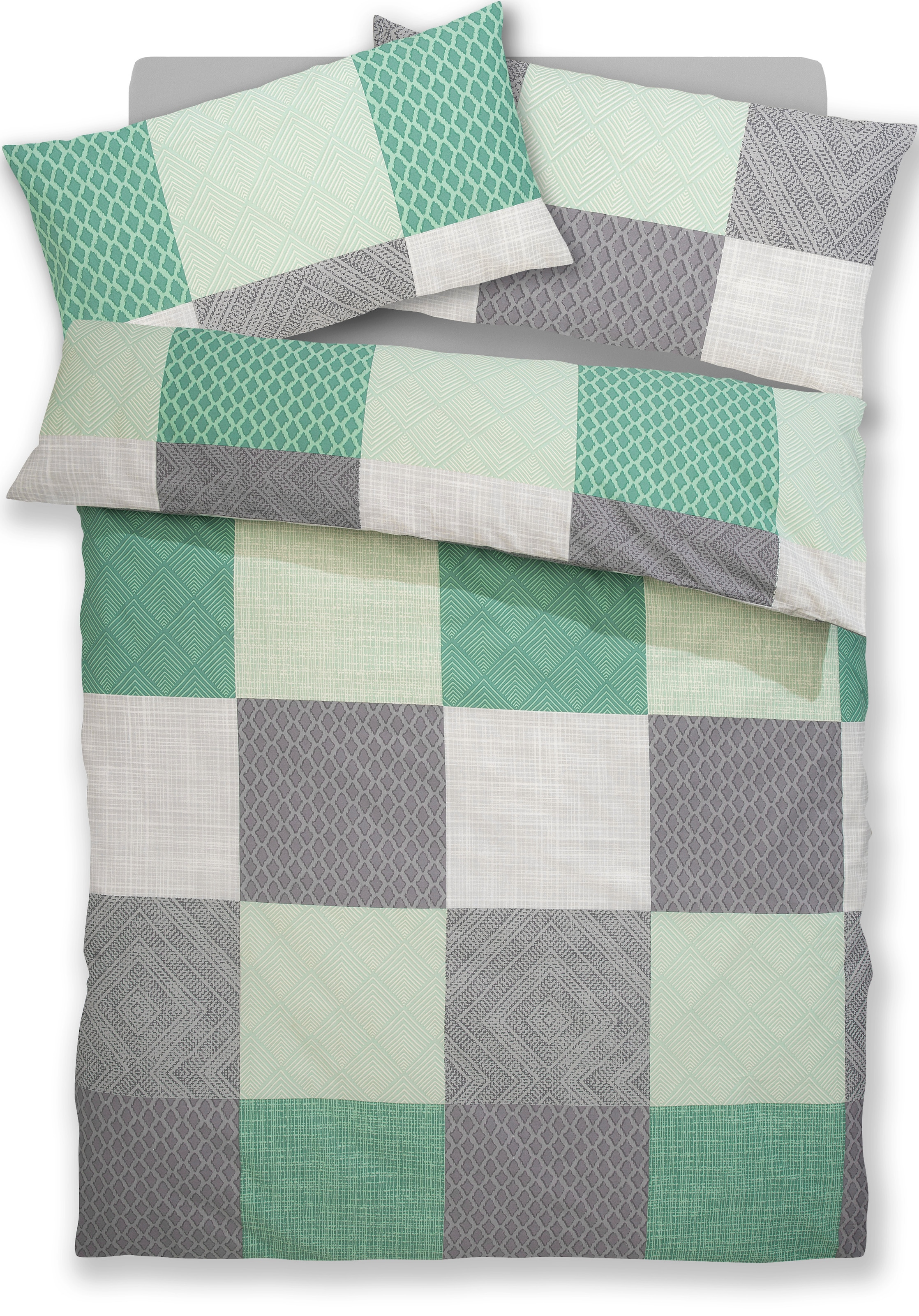 BIERBAUM Bettwäsche »Ella« 2 Stk. tlg. in hochwertigem Renforcé, Karo Desig günstig online kaufen