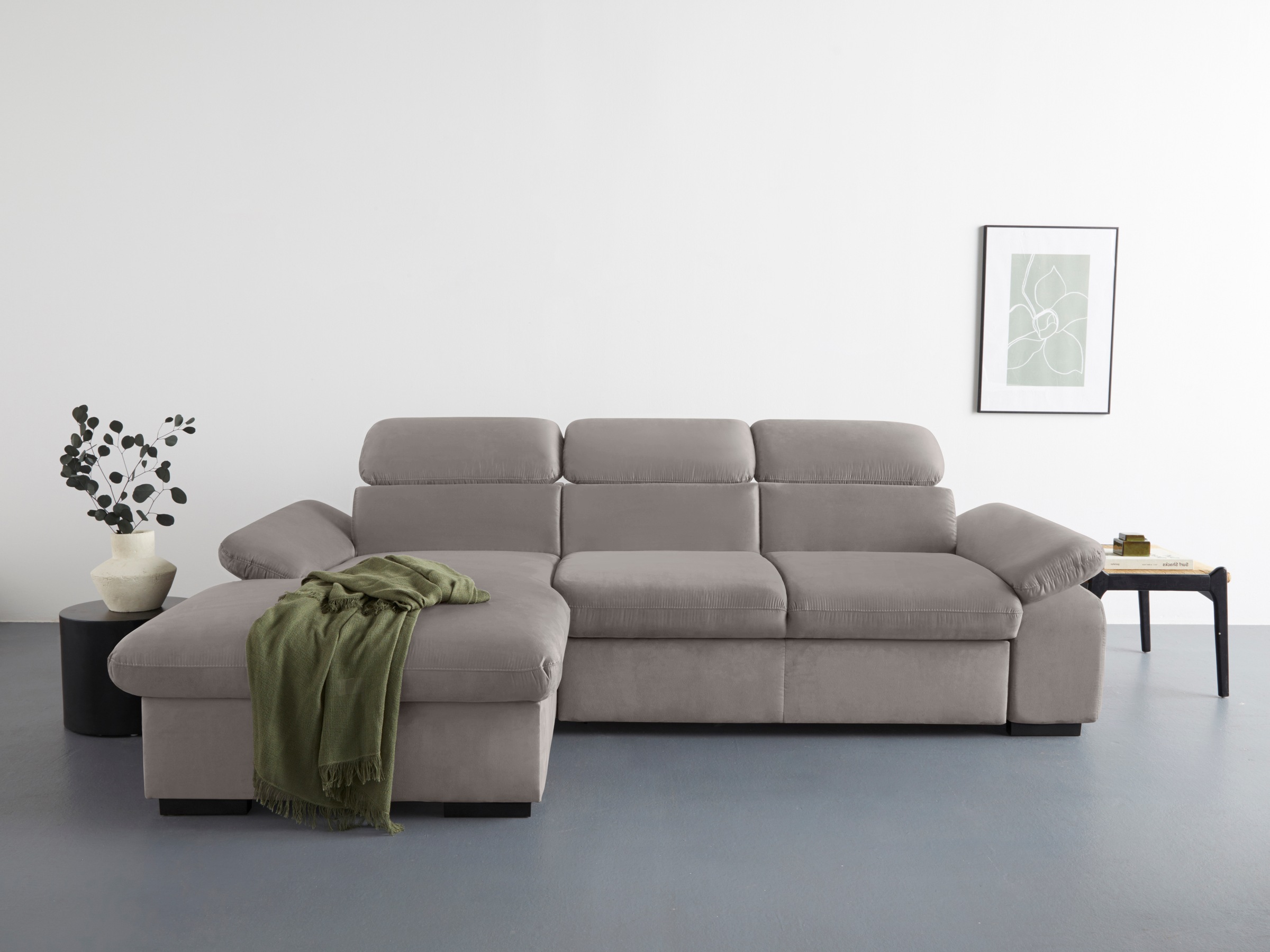 COTTA Ecksofa »Lola L-Form mit Kopfteilfunktion & Hocker«, (Set, mit Hocker günstig online kaufen