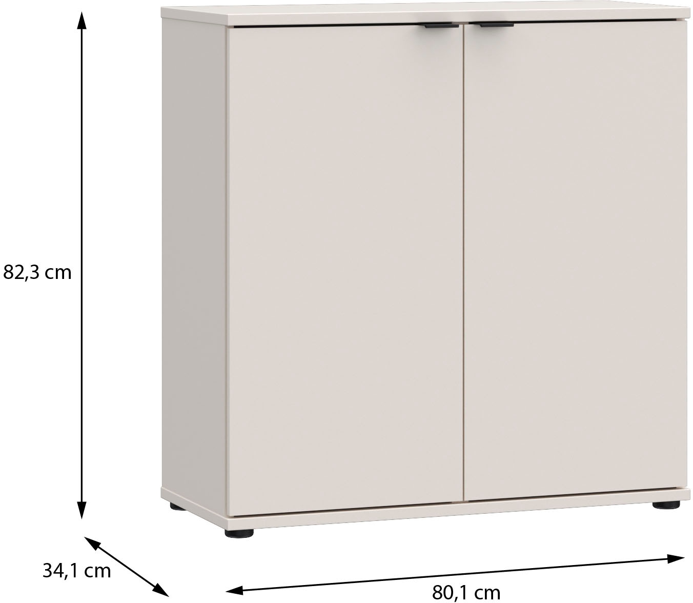 FORTE Kommode »Ganymede«, Kommode, Stauraum, Metallgriffe, 4 Dekore, Breite 80,1cm
