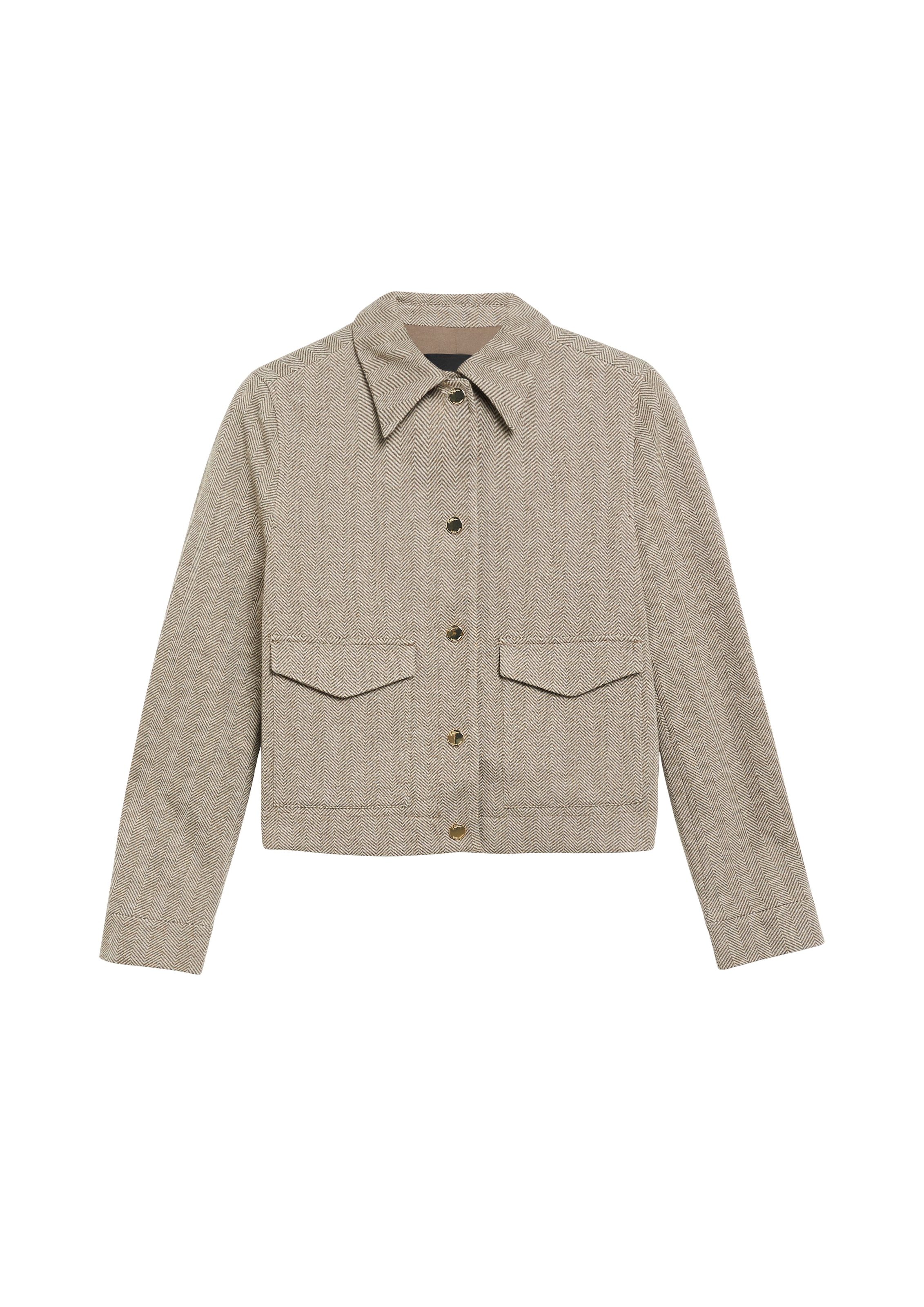 s.Oliver BLACK LABEL Jackenblazer mit Fischgratmuster und Hemdkragen