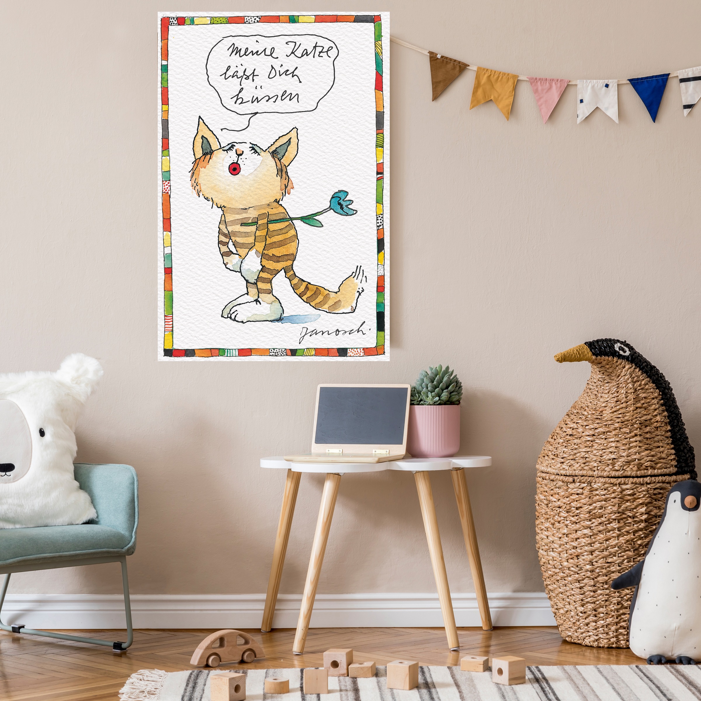 LuckyLinde Leinwandbild »Meine Katze lässt dich Küssen« Blumen   Figuren günstig online kaufen