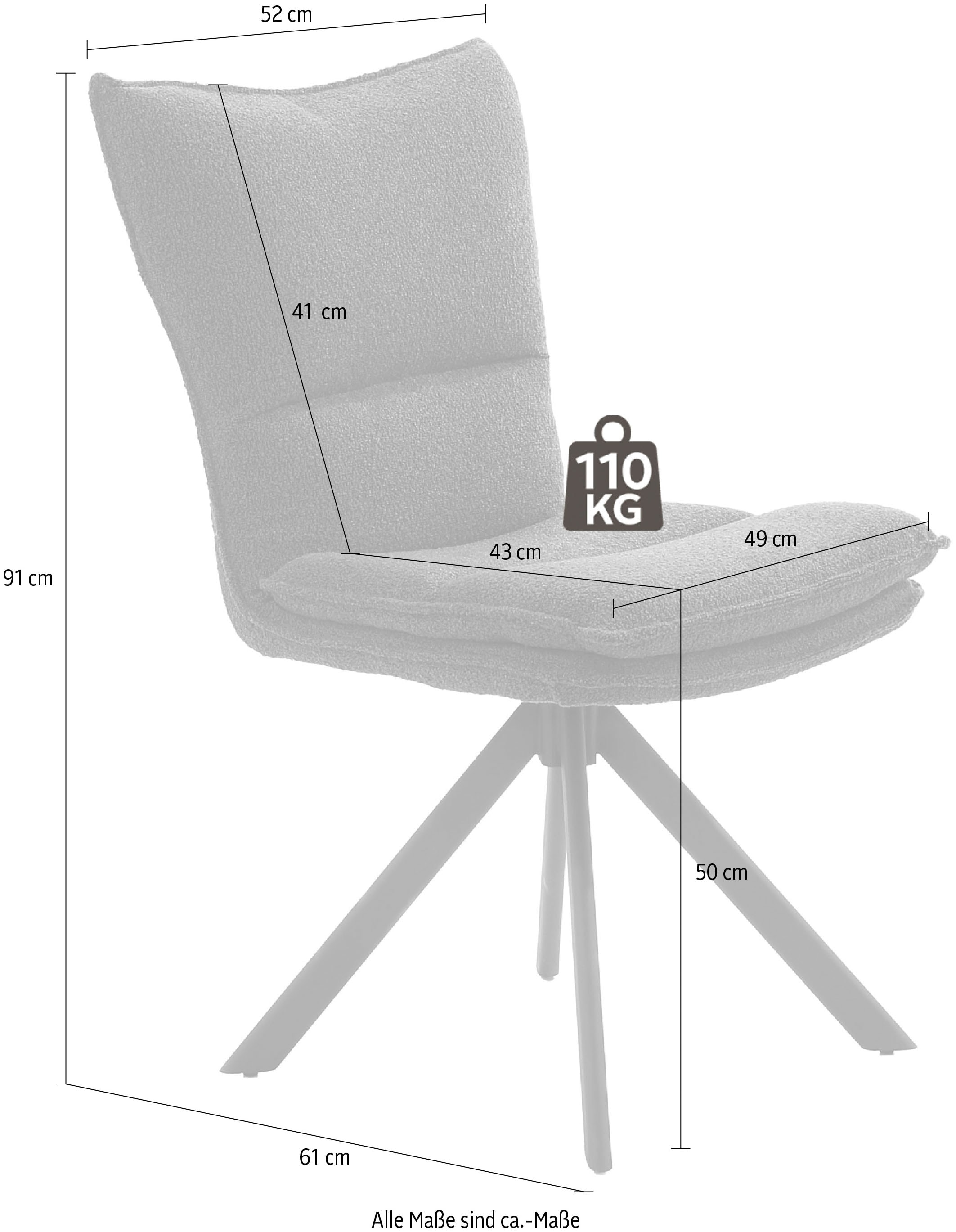 Jockenhöfer Gruppe Drehstuhl »Florina« (Set) 4 Stk.4-Fuss-Stuhl, inklusive Drehfunktion (360°), Mattenoptik