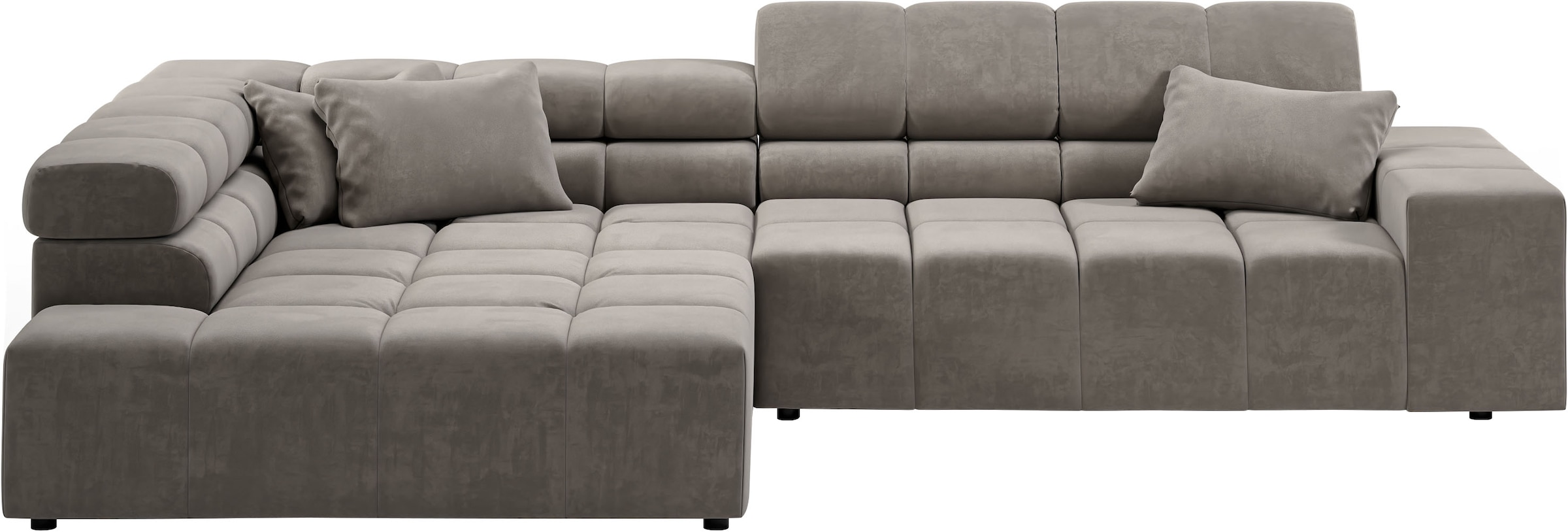 INOSIGN Ecksofa "Ancona incl. Kopfteilverstellung, Zierkissen Breite 319cm, günstig online kaufen