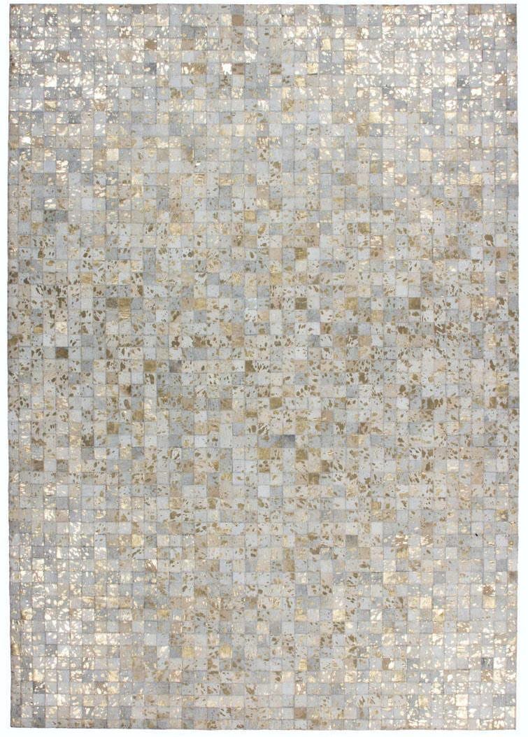 Kayoom Lederteppich »Rocket 110 - Fellteppich«, rechteckig, 8 mm Höhe, Patchwork - echtes Leder, Einzel Unikate, Metallische Applikationen