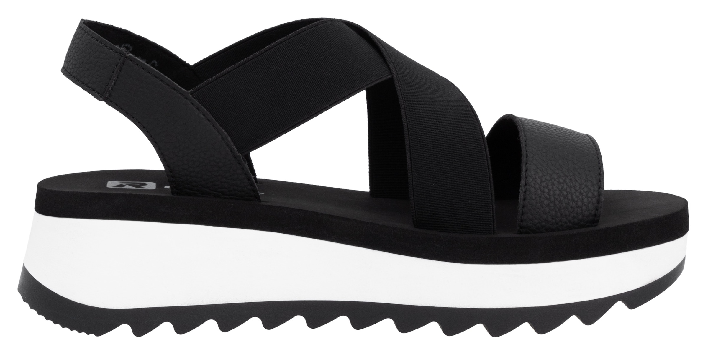 RIEKER Sport Plateausandale, Riemchensandalette, Sommerschuh, Schlupfschuh mit Gummizügen