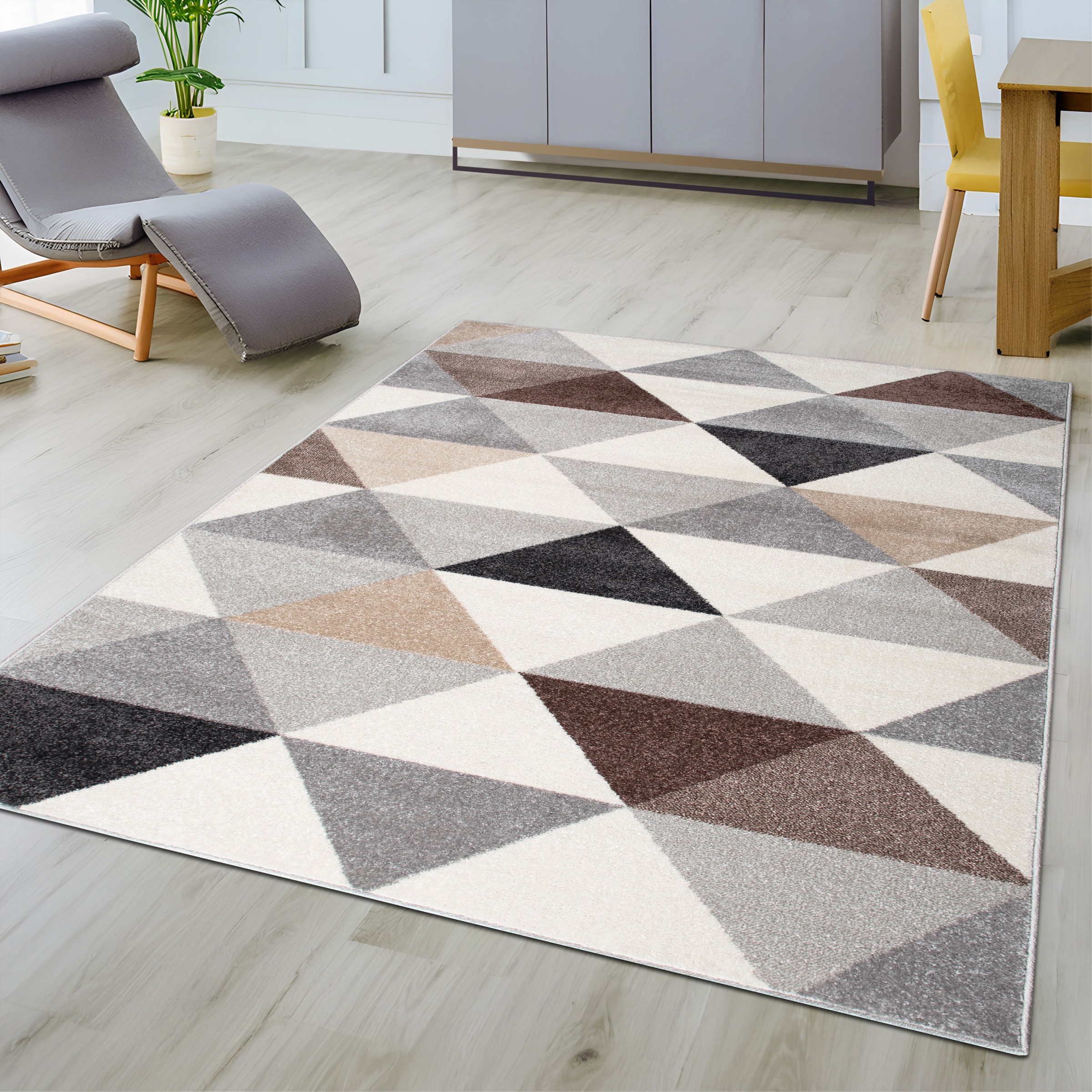 my home Teppich »Berlad Geo«, rechteckig, 9 mm Höhe, mit besonders weichem Flor, Kurzflor, modernes geometrisches Design