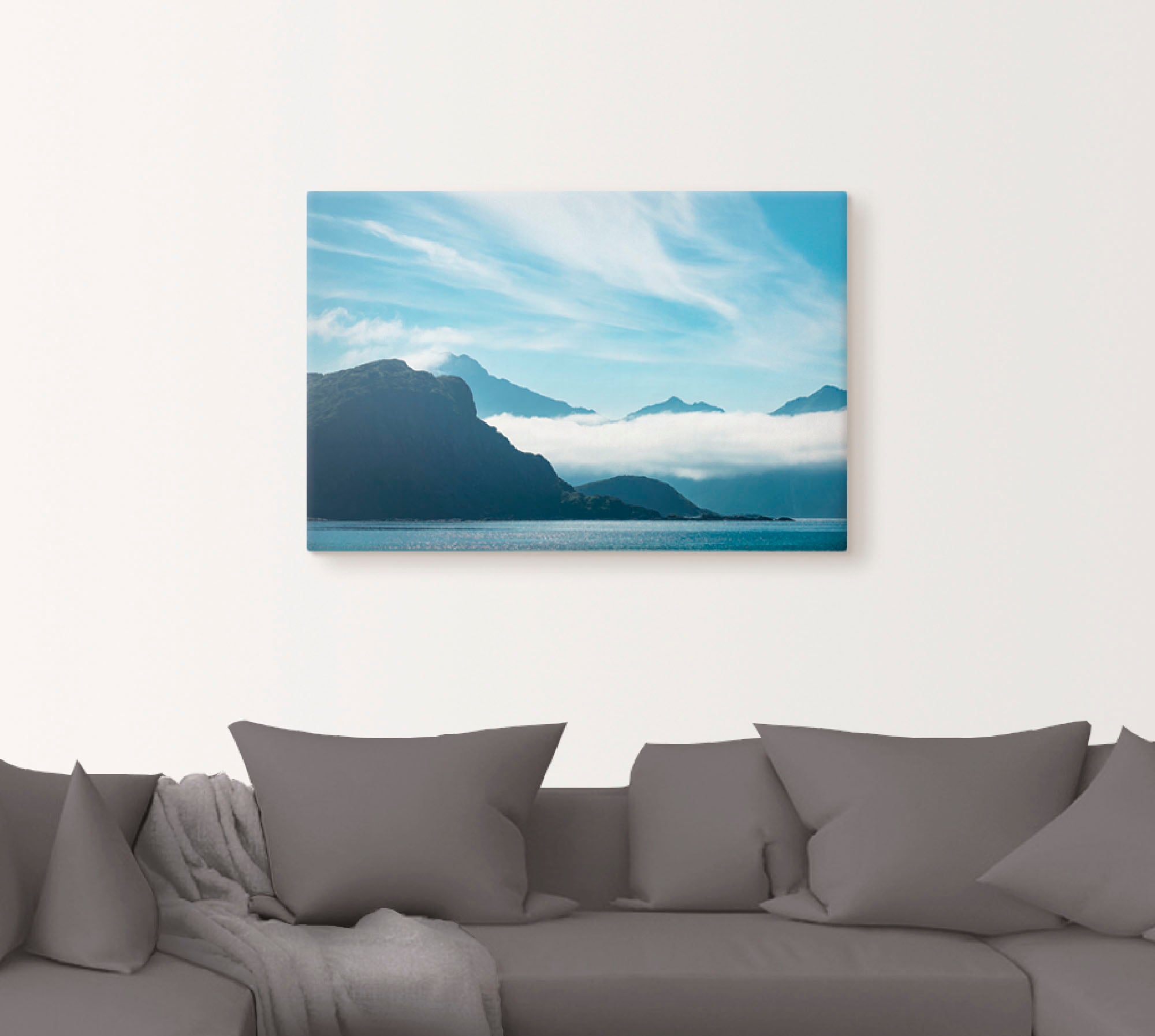 Artland Leinwandbild "Haukland Beach Lofoten", Berge, (1 St.), auf Keilrahm günstig online kaufen